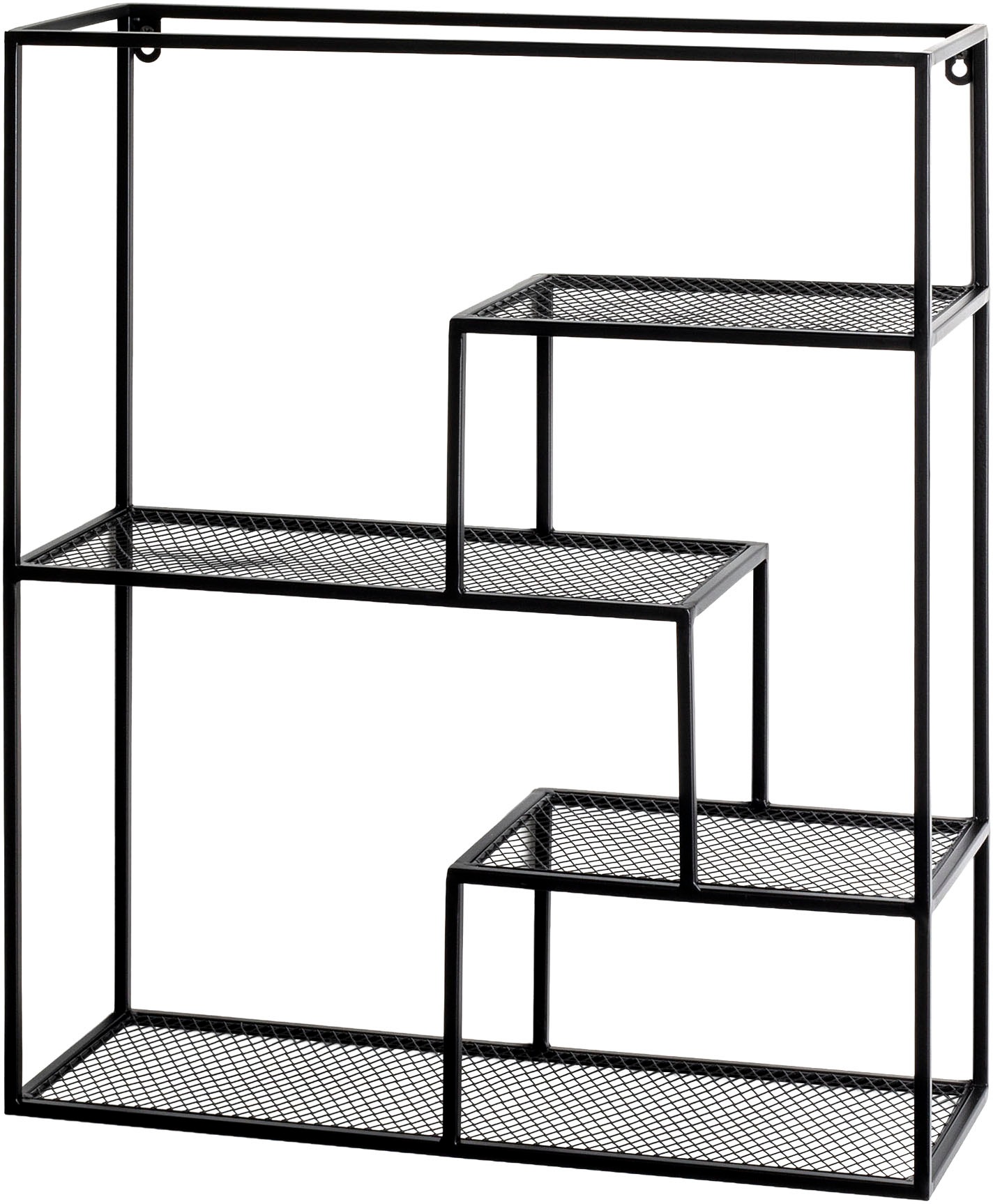 HAKU Wandregal "Hängeregal, Wandboard" rechteckig - aus Metall Schwarz - B/T/H 50/18/60 cm