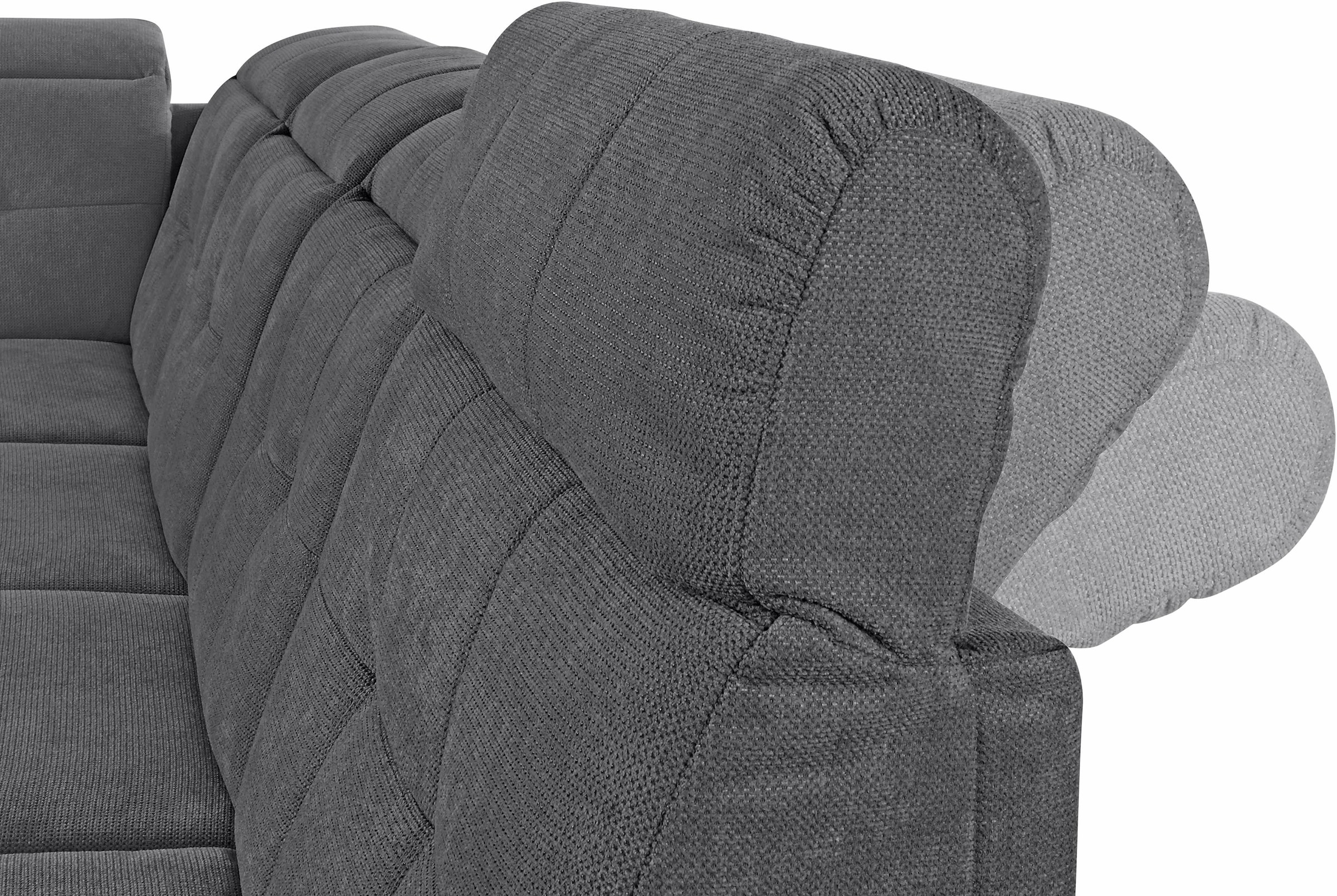 Places of Style Wohnlandschaft »Manhattan U-Form«, 2 Sitze mit elektrischer Relaxfunktion, verstellbare Armlehnen