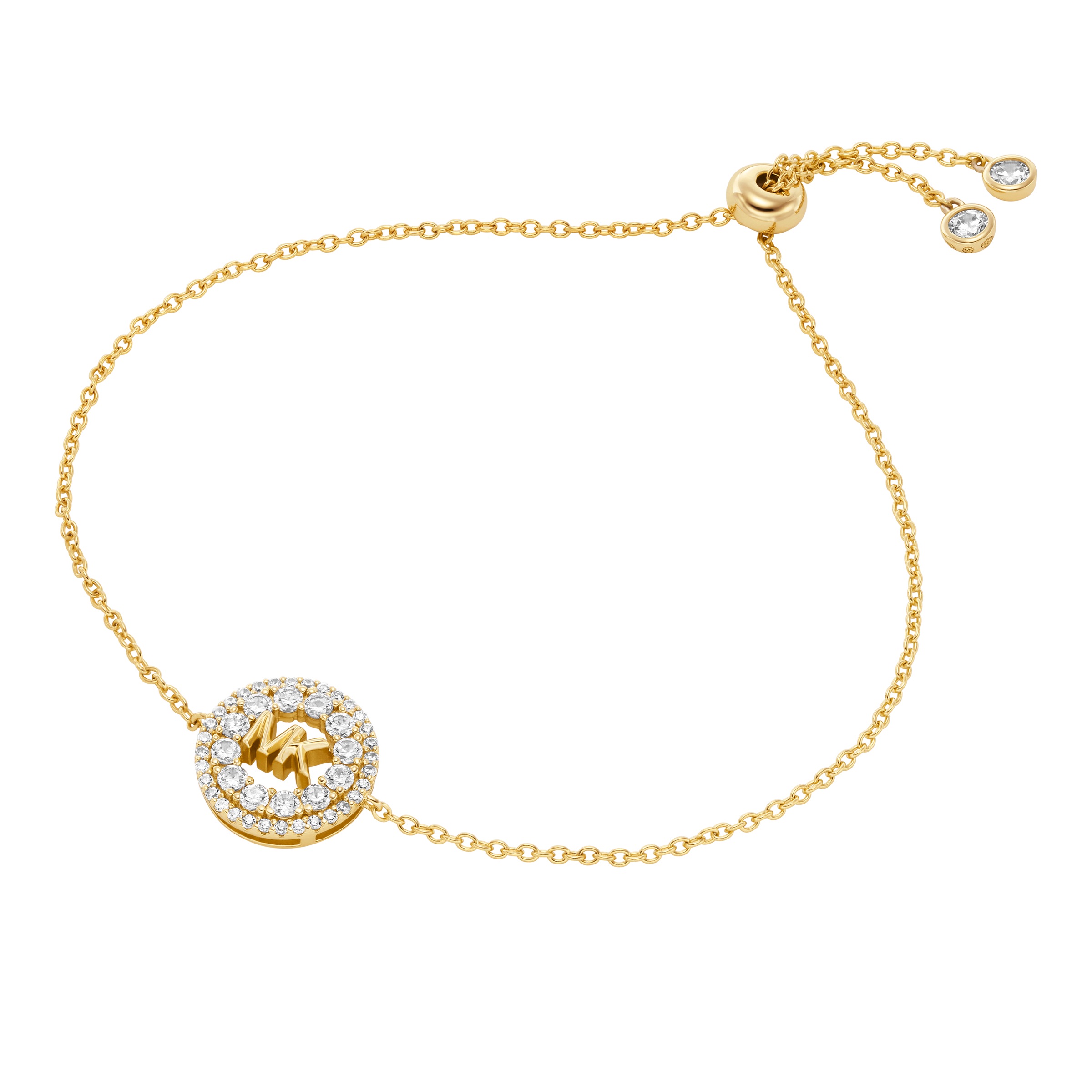 Armband MICHAEL KORS "Schmuck Geschenk Silber 925 Armschmuck PREMIUM", gold (gelbgoldfarben, kristallweiß, kristallweiß), Armbänder, Damen, 19cm, Silber 925 (Sterlingsilber), Armband, mit Zirkonia (synth.)