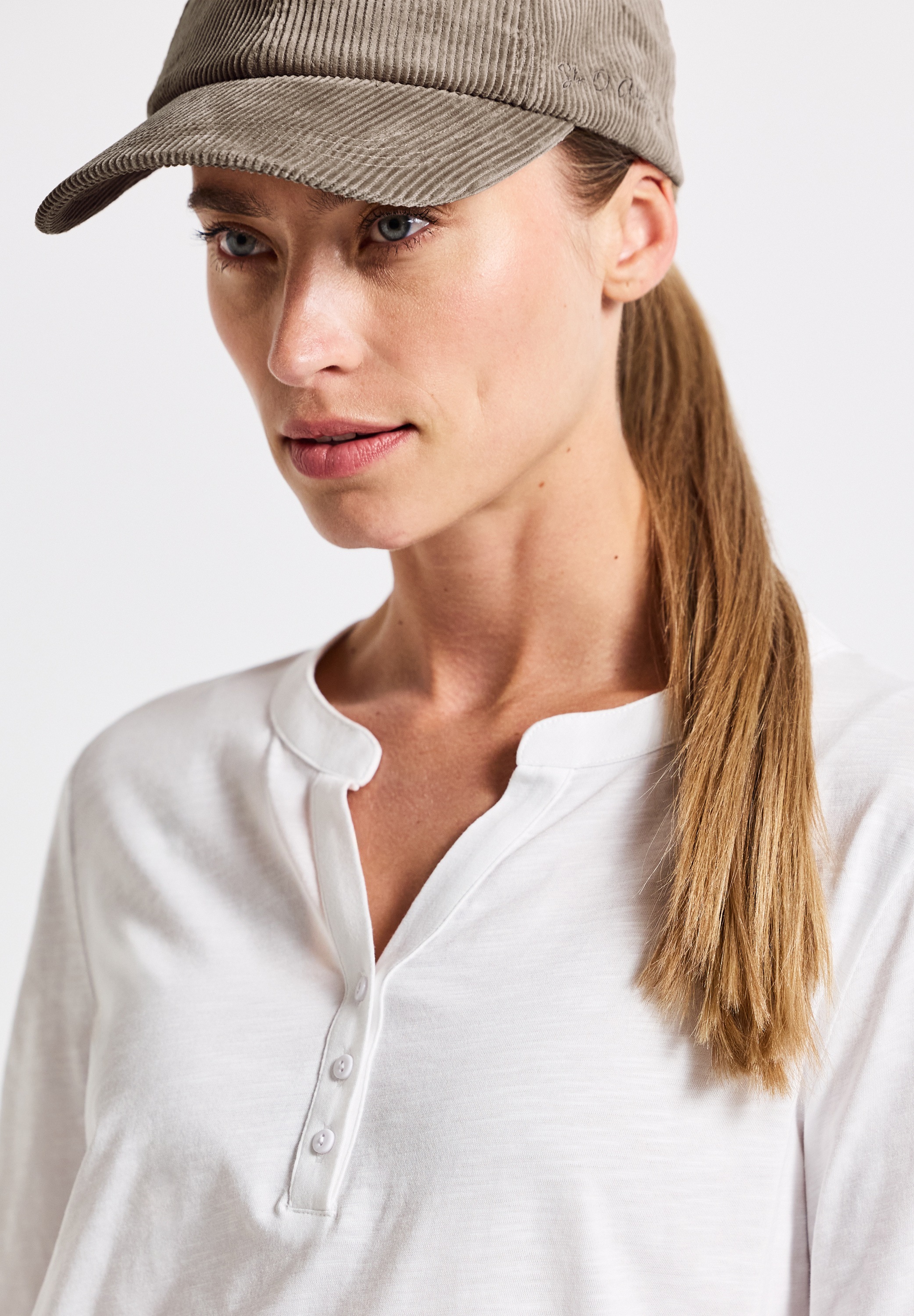 STREET ONE Damen Baseball Cap, braun, unifarben, Web, Baumwolle, Caps, Basic