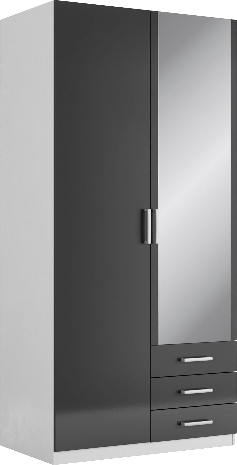 priess Kleiderschrank "Amsterdam, viel Stauraum durch viele Schubkästen, Spiegeltüren" Optional mit LED-Beleuchtung, Made in Germany