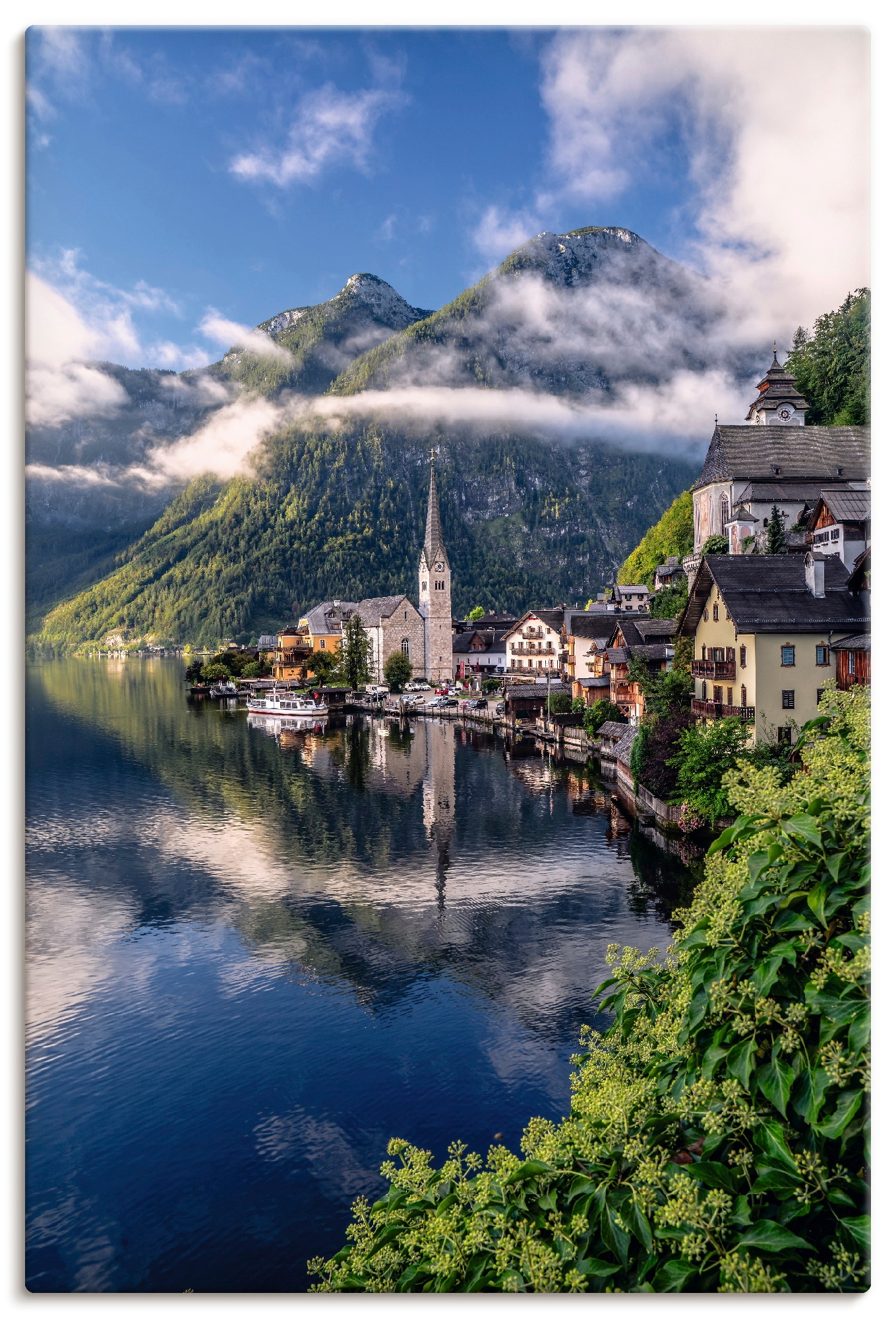 Wandbild ARTLAND "Sommer in Hallstatt im Salzkammergut", farbe bild(er): blau, B:80cm H:120cm, Bilder, als Alubild, Leinwandbild, Poster, Wandaufkleber in verschied. Größen