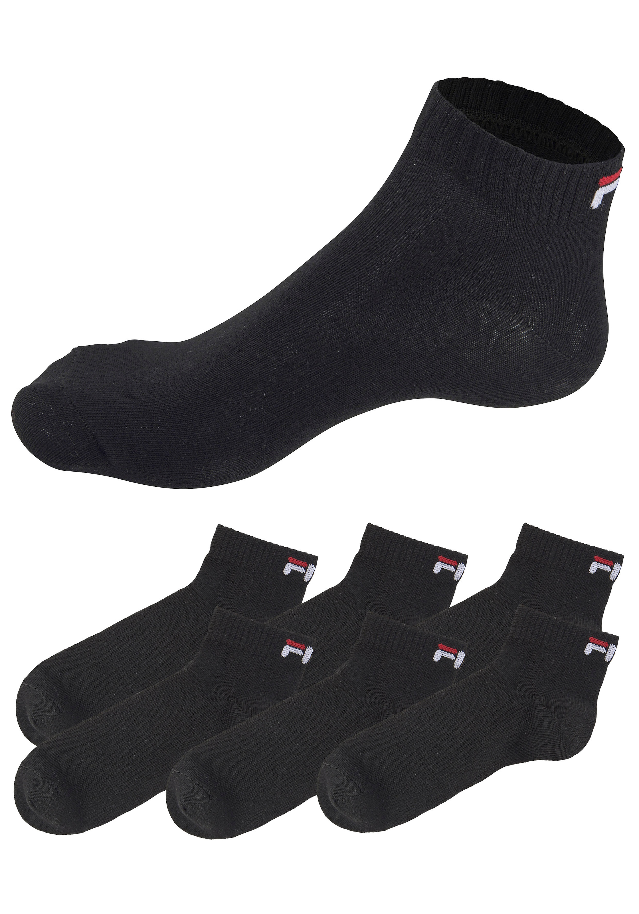 Fila Kurzsocken »UNISEX INVISIBLE PLAIN SOCKS«, (6 Paar), Baumwollmischung, Rippenbündchen, flache Zehennaht