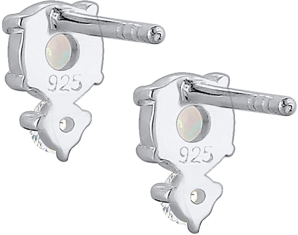 Elli Paar Ohrstecker »Schmuck Geschenk Silber 925 Ohrringe, 0311811218«, mit Opal (synth.), Zirkonia (synth.)