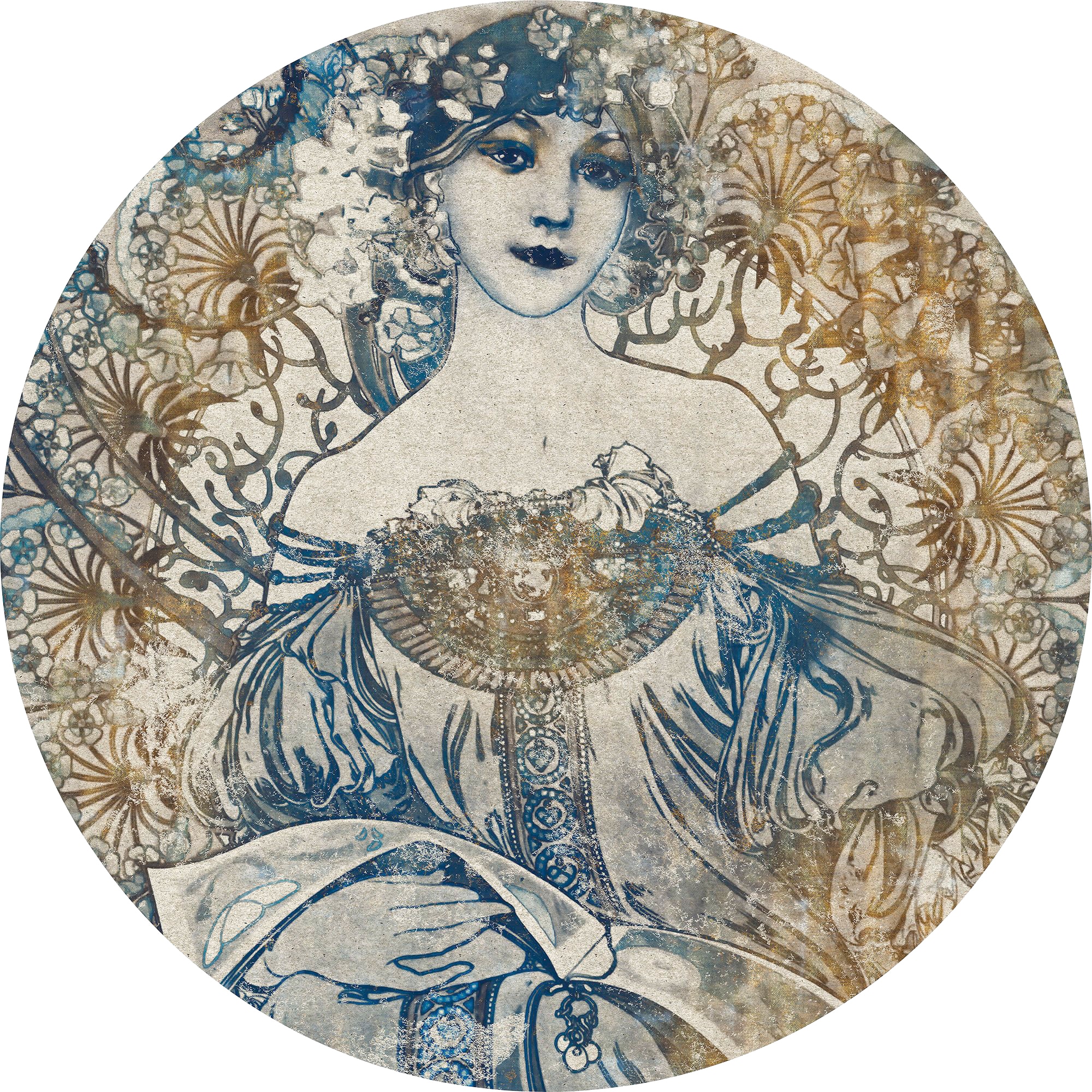 Komar Vliestapete "Vlies selbstklebend - Goddess - Größe 125 x 125 cm" bedruckt glatt Wohnzimmer, Schlafzimmer