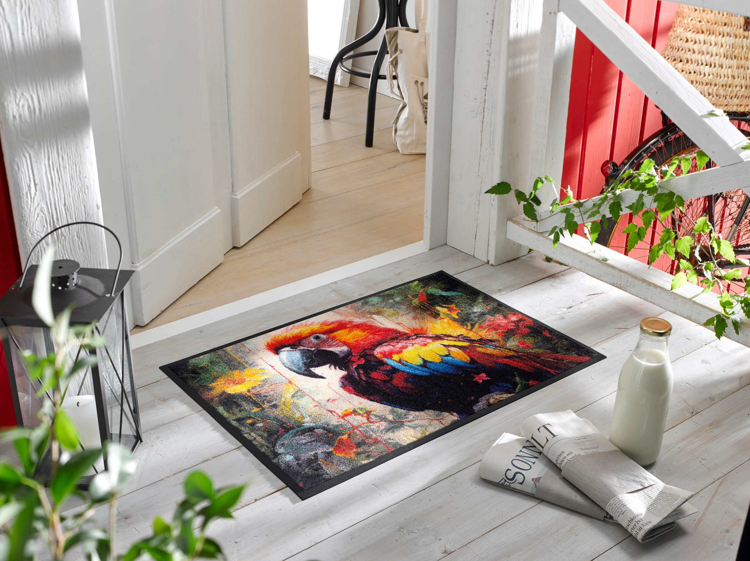 wash+dry by Kleen-Tex Fußmatte "Parry McParrot" rechteckig 7 mm Höhe günstig online kaufen