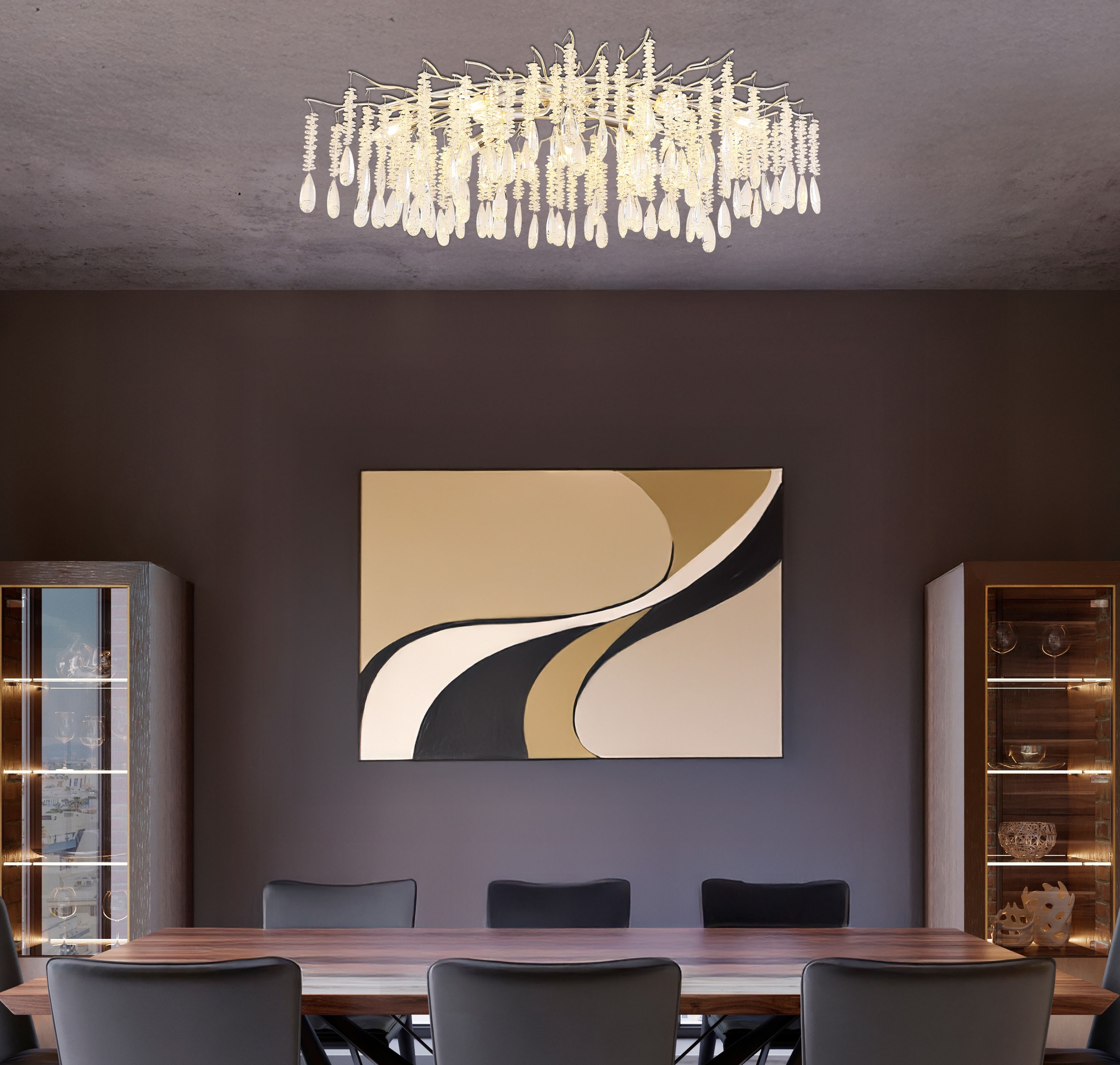 GLOBO LIGHTING Deckenleuchte »KINGA« E14 1 Stk. Deckenleuchte silber matt mit edlen Glaskristallen