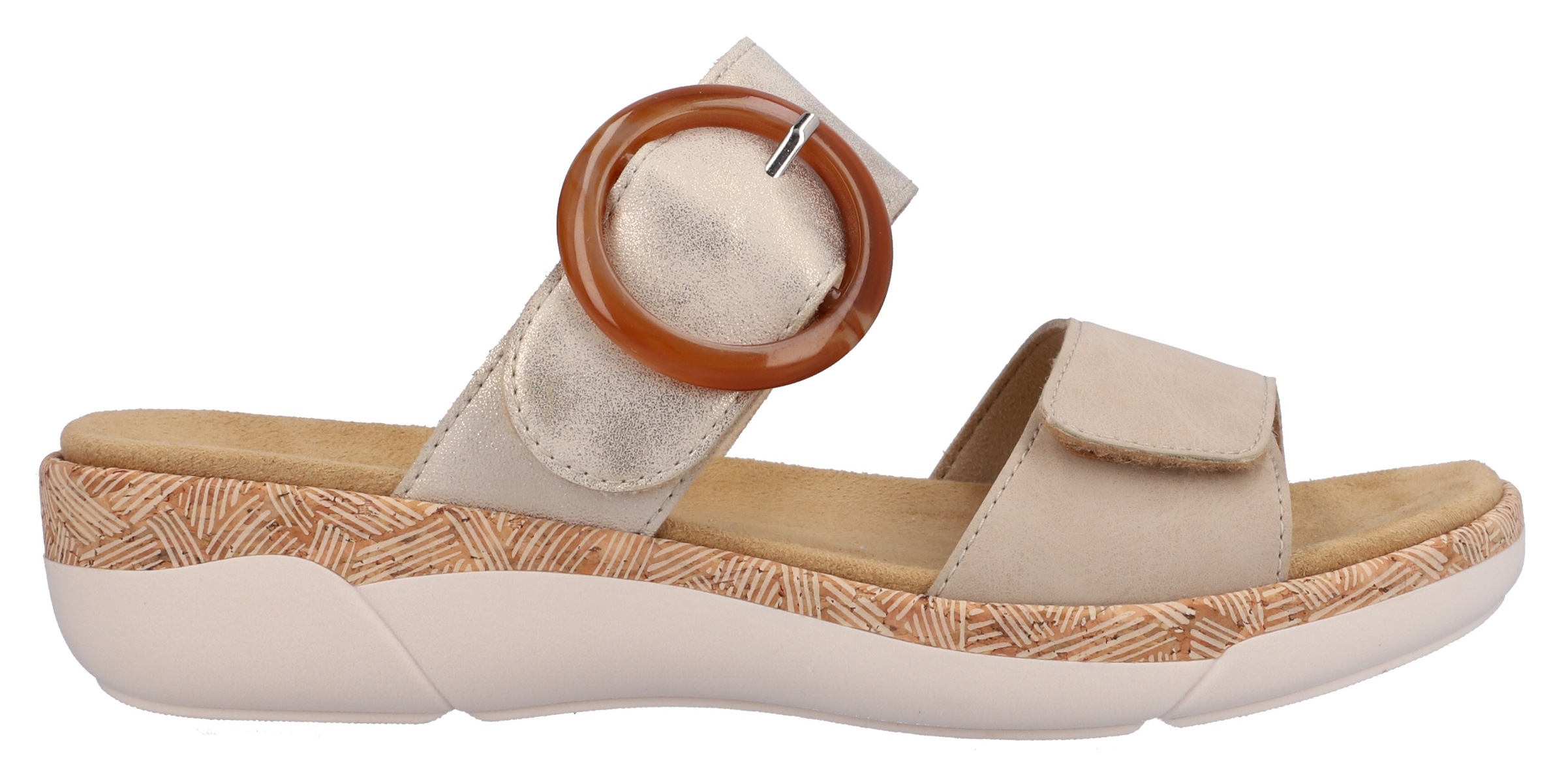 Remonte Pantolette, Keilabsatz, Sommerschuh, Schlupfschuh mit Wechselfußbett