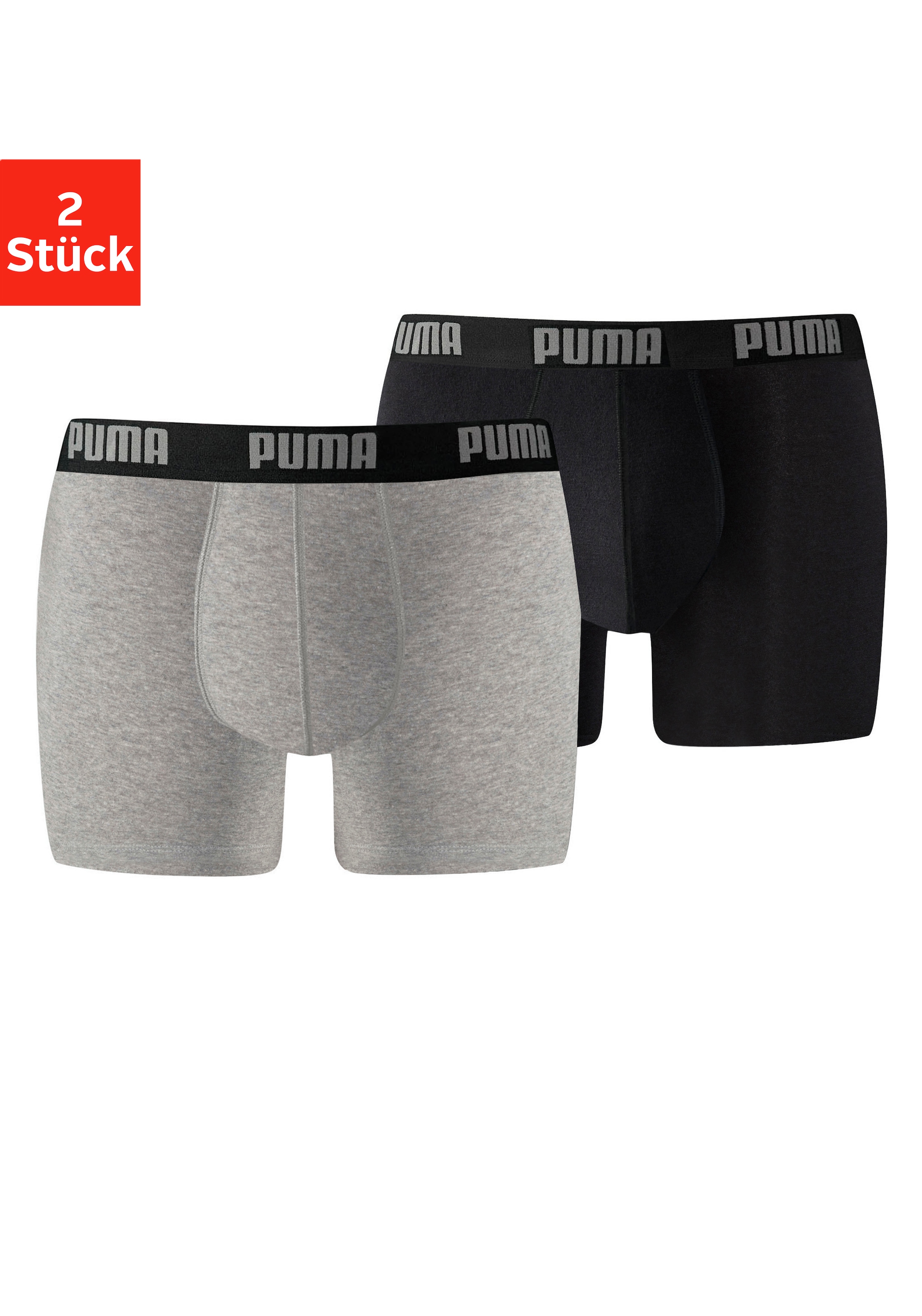 PUMA Boxer, (Packung, 2er-Pack), mit Puma Webbund