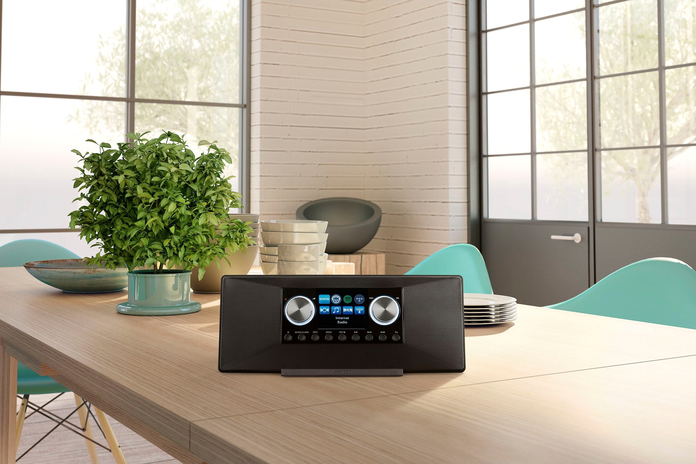 Medion® Internet-Radio »P85289«, (LAN (Ethernet)-WLAN Digitalradio (DAB+)-UKW mit RDS-Automatische Senderverfolgung-Internetradio 12 W)