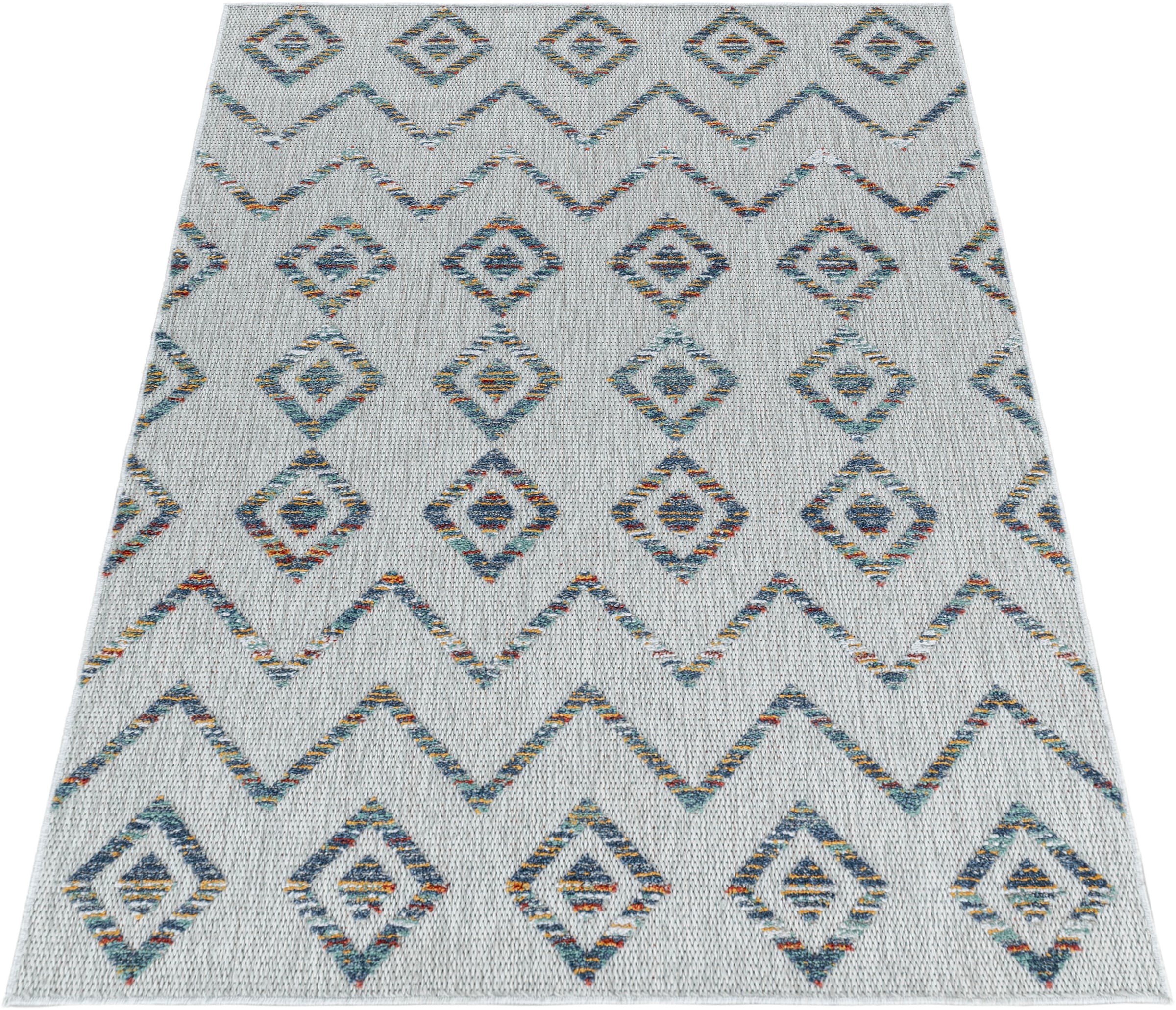 Ayyildiz Teppiche Teppich »BAHAMA 5152« rechteckig 8 mm Höhe Läufer, Flachflor mit Hoch-Tief-Struktur, In-und Outdoor geeignet