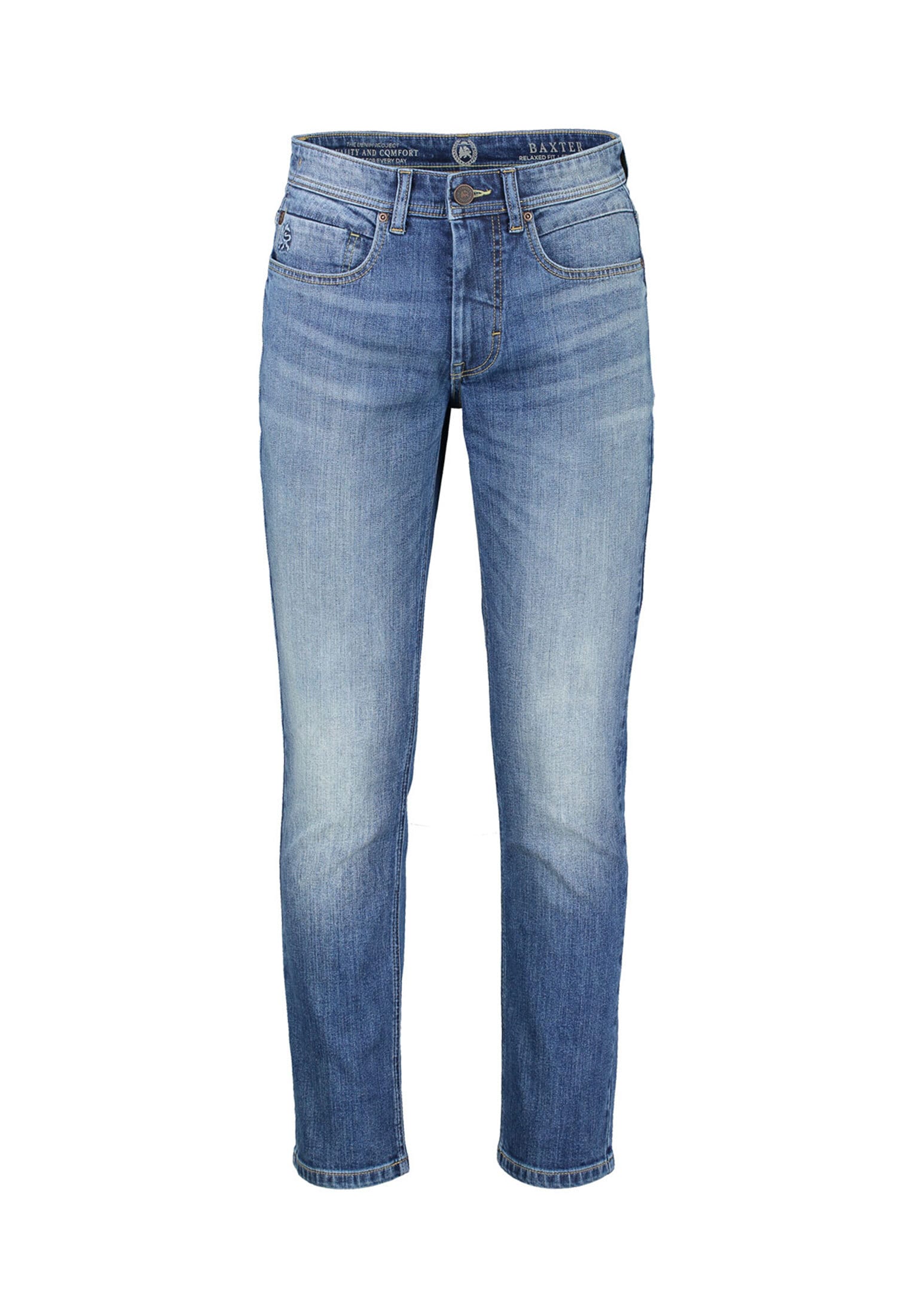 LERROS 5-Pocket-Hose "BAXTER 5-Pocket-Denim im Used-Look, RELAXED FIT" Locker geschnittene Herren-Jeans mit geradem Beinverlauf