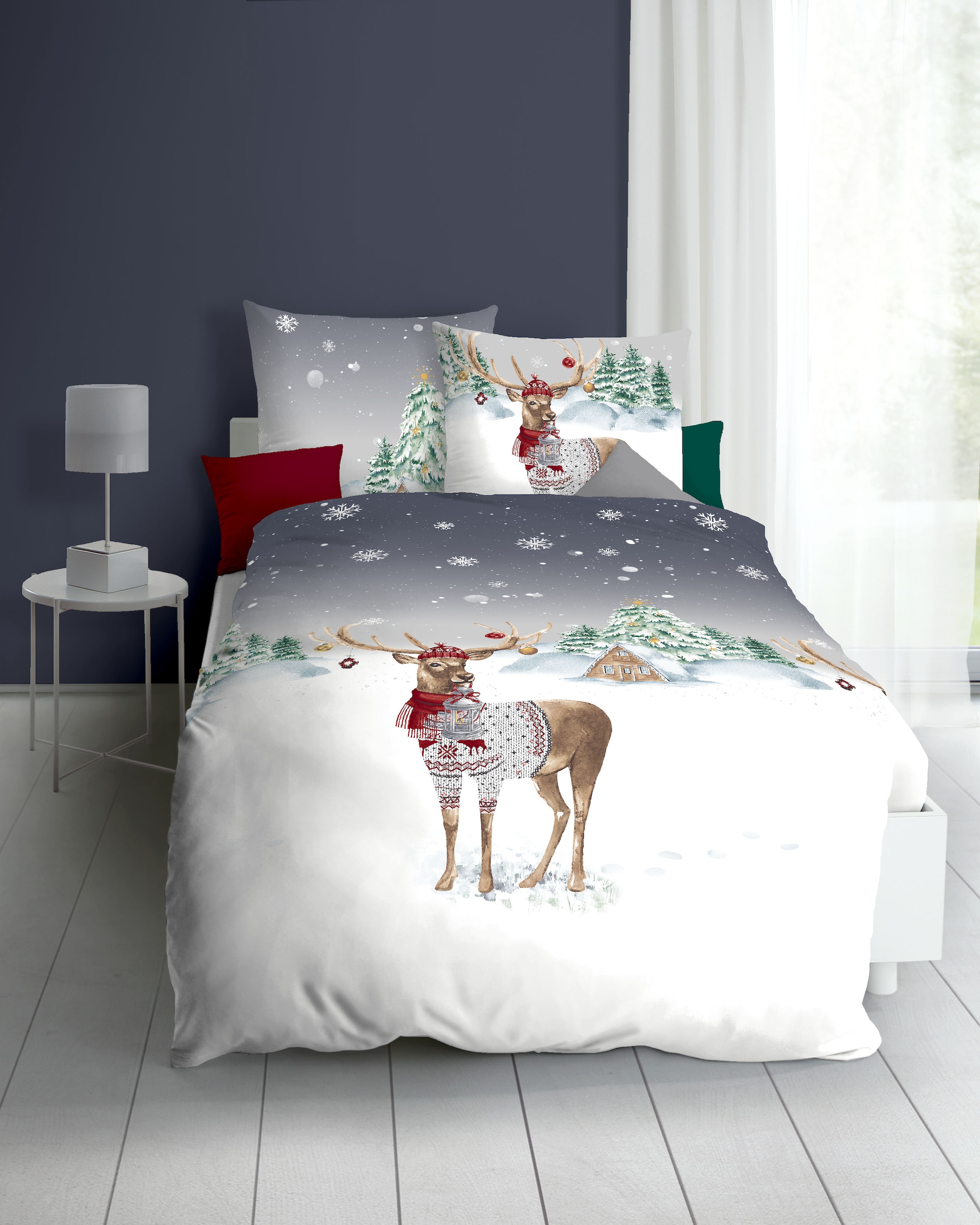 Kaeppel Bettwäsche "Weihnachtshirsch" 2 Stk. tlg. günstig online kaufen