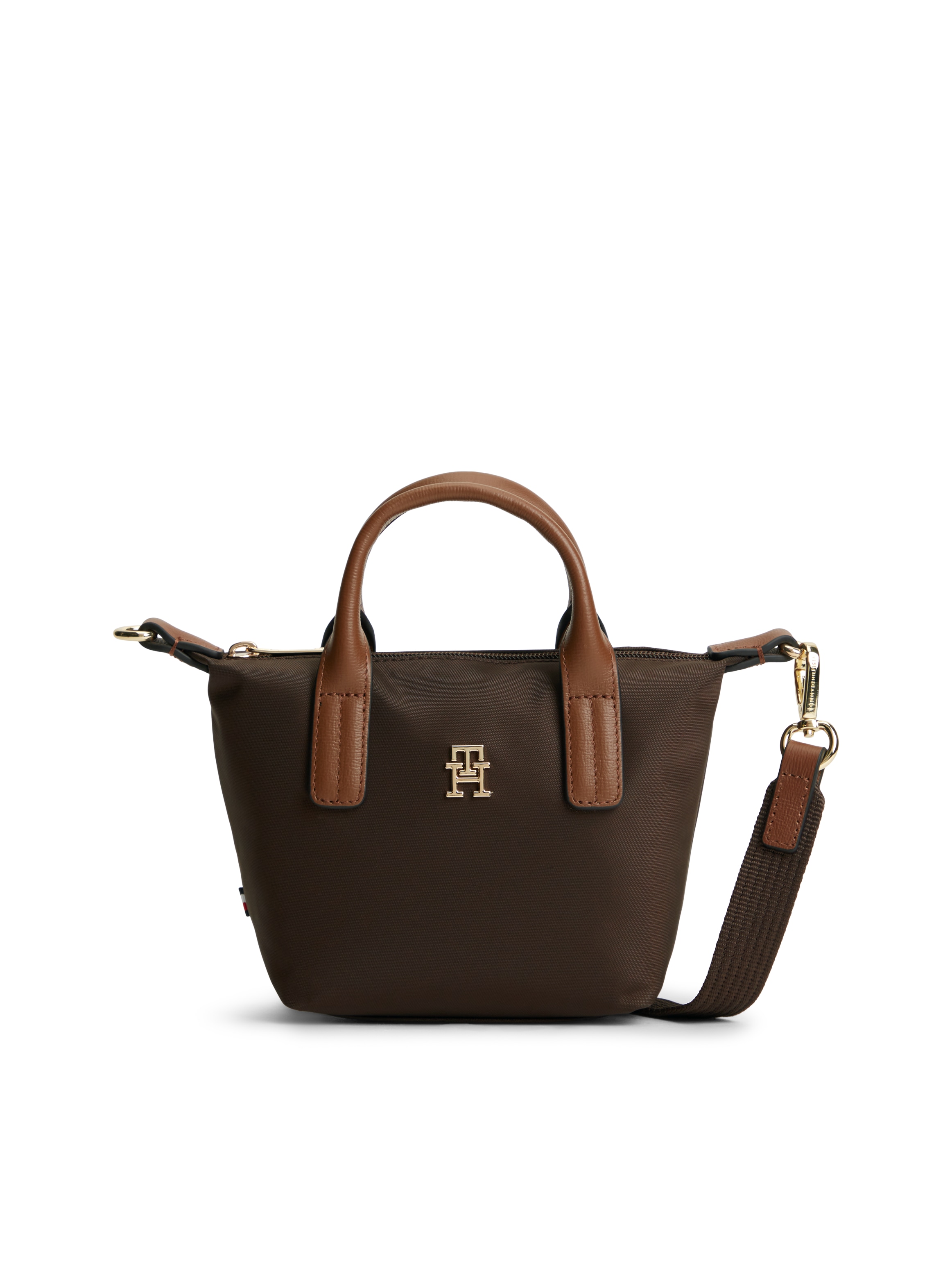 Tommy Hilfiger Handtasche "POPETTE MICRO TOTE" Damen Umhängetasche, Schultertasche im Kontrastlook