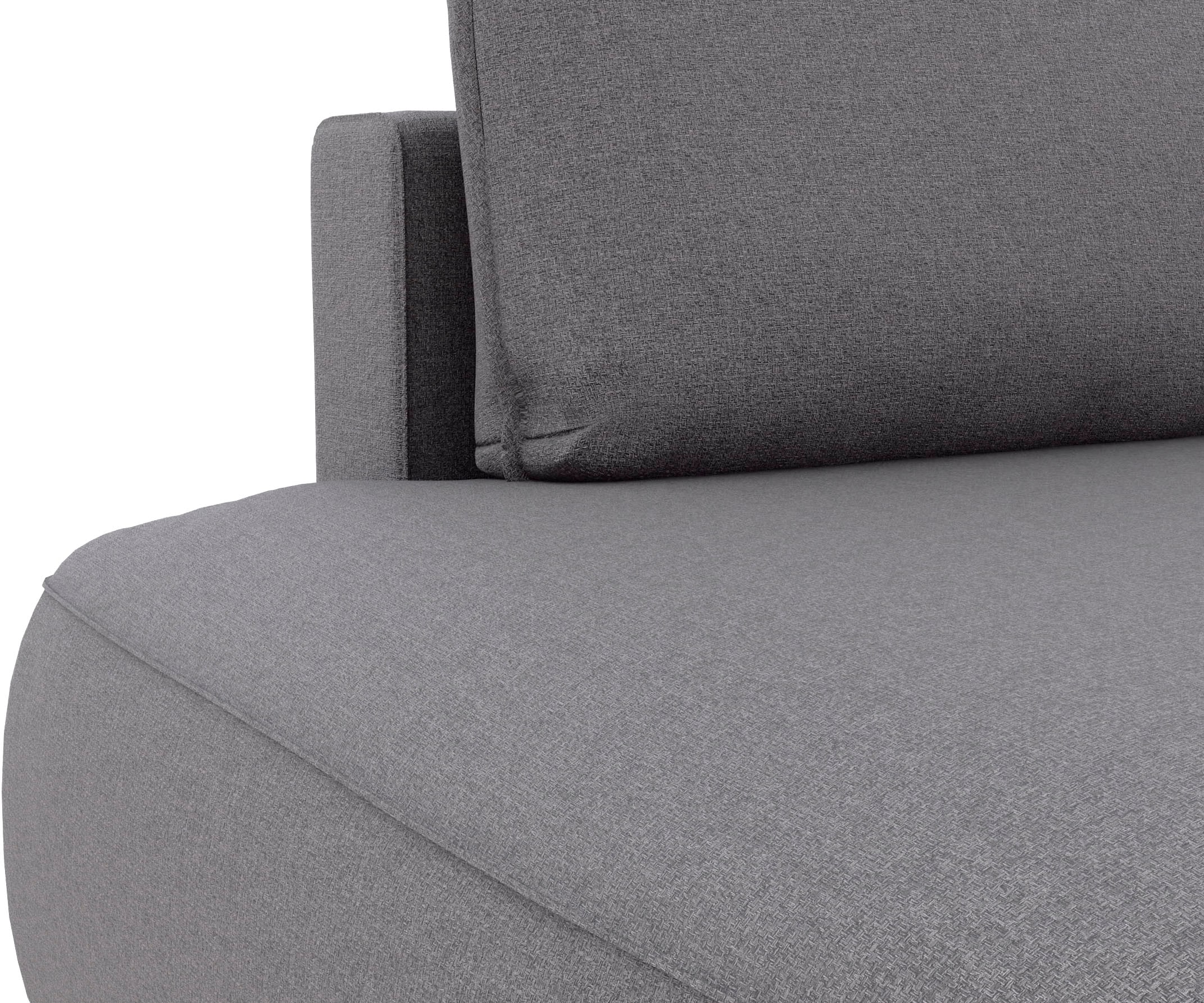 TRENDMANUFAKTUR Ecksofa »Fordon II, Schlafsofa mit Bettkasten, Couch in L-Form, Breite 250 cm«, in Struktur LUMOS, 3D-Effekt, anthrazit, Armlehne rechts