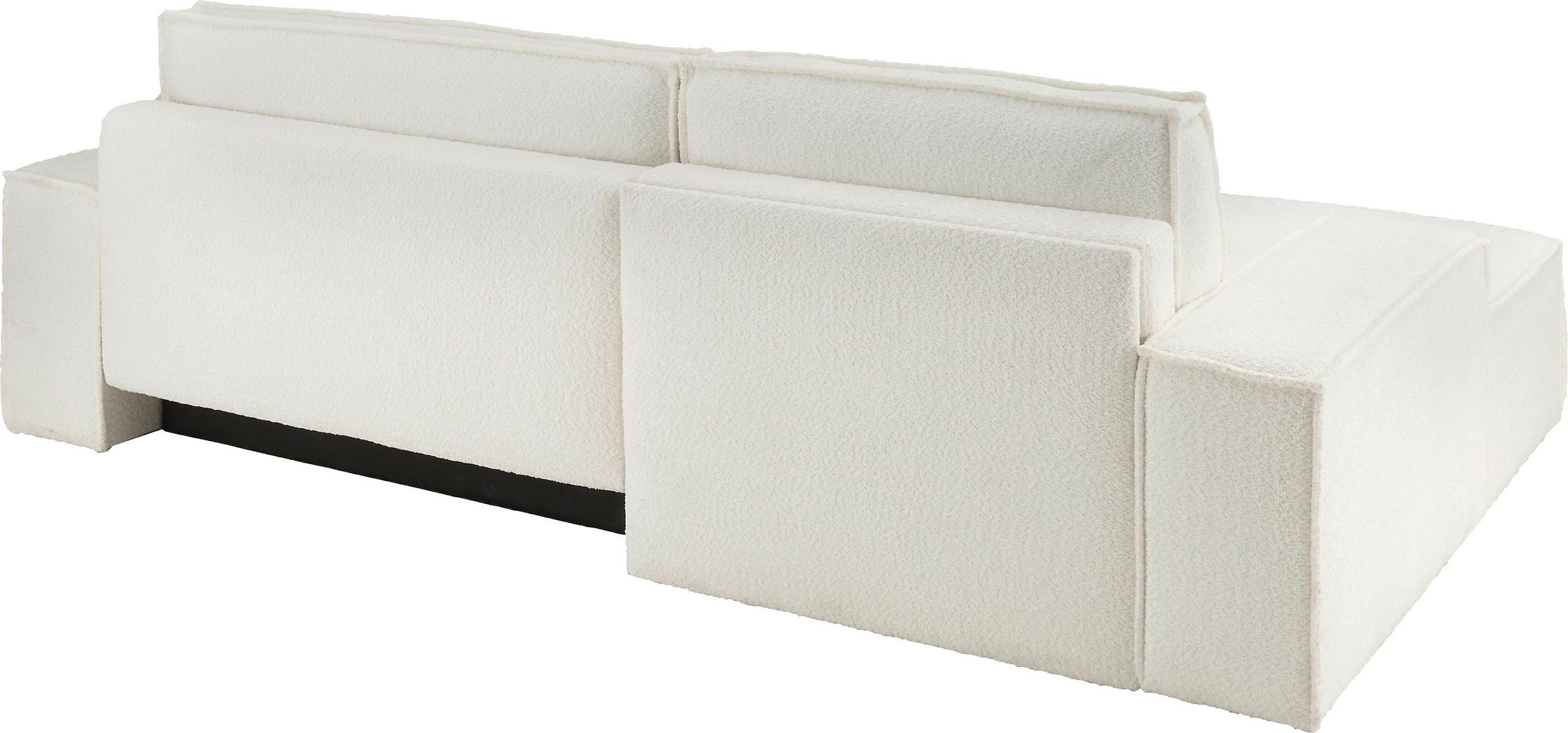 andas Ecksofa »Finnley Schlafsofa 267 cm in Bouclé u. Struktur fein, L-Form,«, Schlaffunktion m. Bettkasten (136/210 cm), Bouclé, Struktur