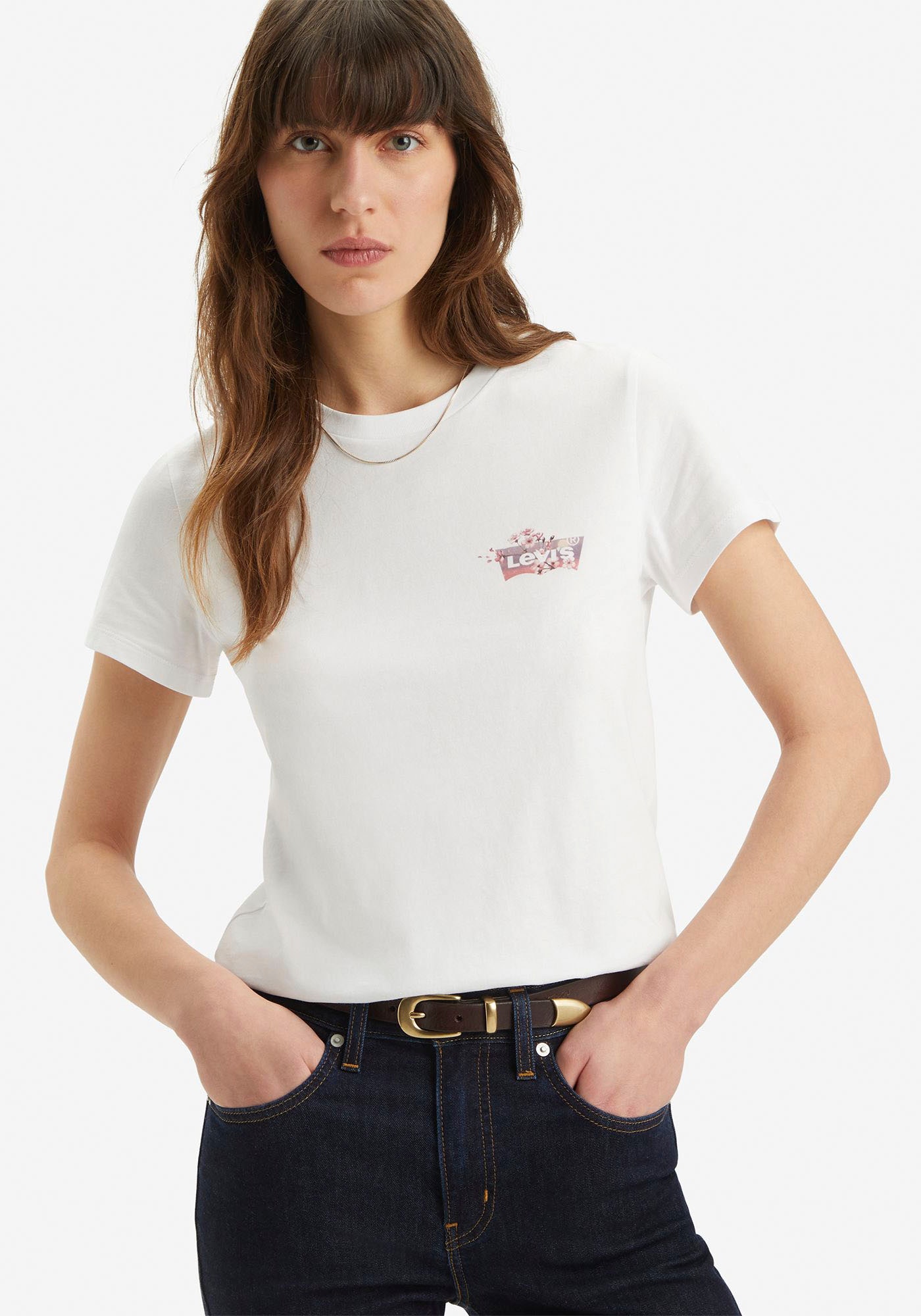 Levi's® T-Shirt »THE PERFECT TEE«, mit floralem Batwing-Logoprint