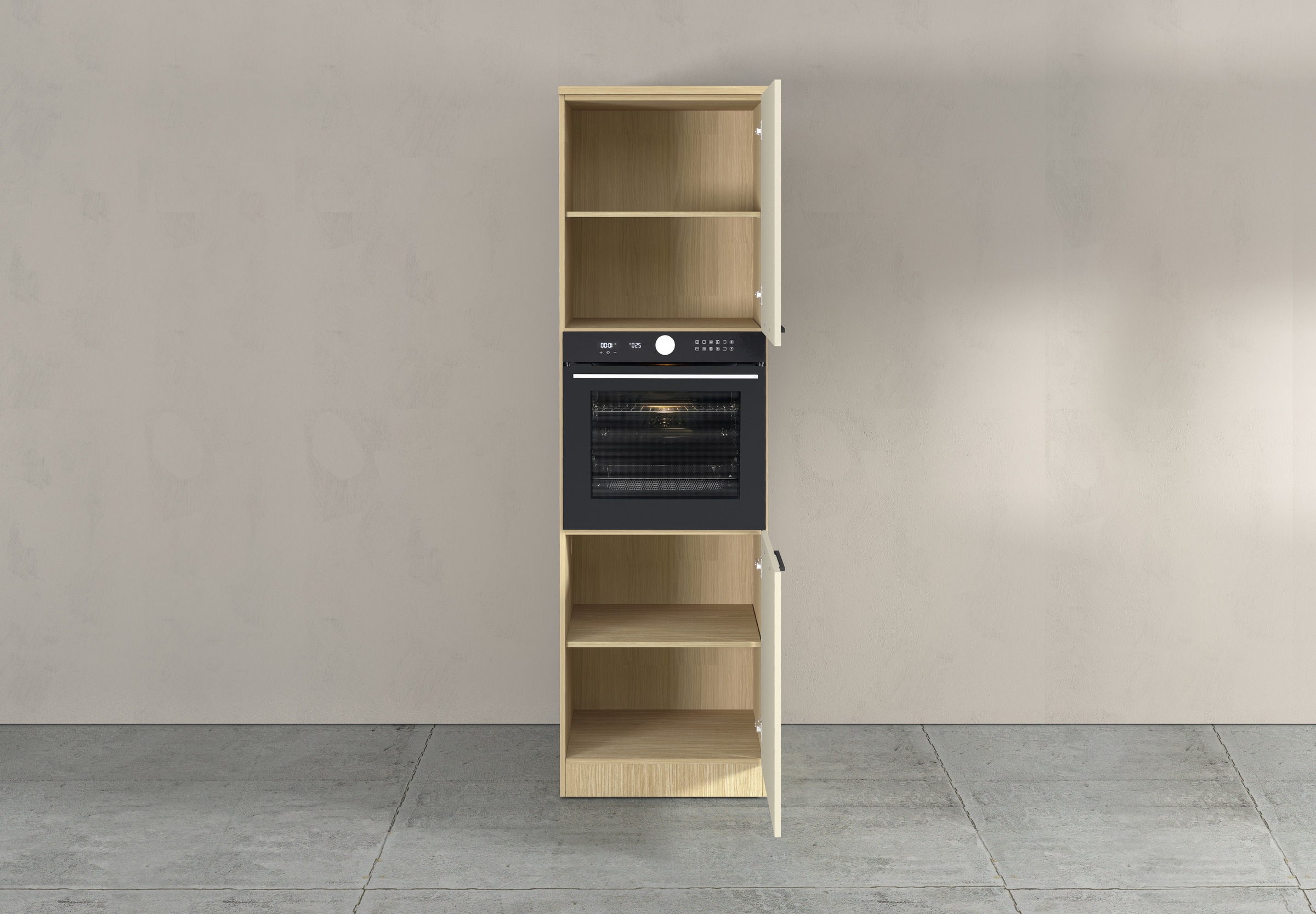 KOCHSTATION Backofenumbauschrank »Luna, Backofenschrank, Backofen-Hochschrank, Made in Italy« B/T/H: 60×60×214,5 cm, Oberplatte mit 25 mm Stärke