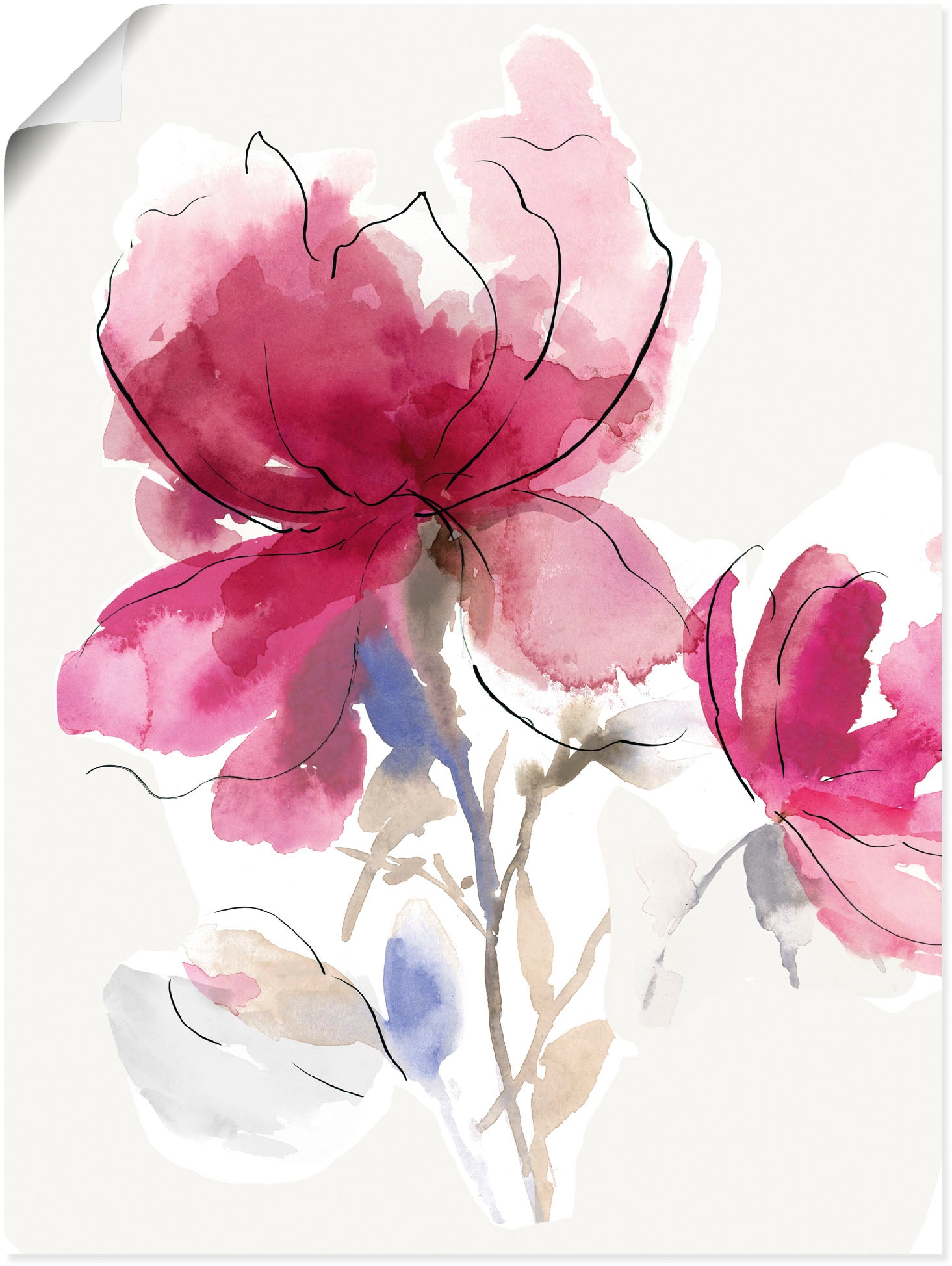 Artland Wandbild "Rosige Blüte I." Blumenbilder 1 Stk. tlg. als Alubild, Le günstig online kaufen