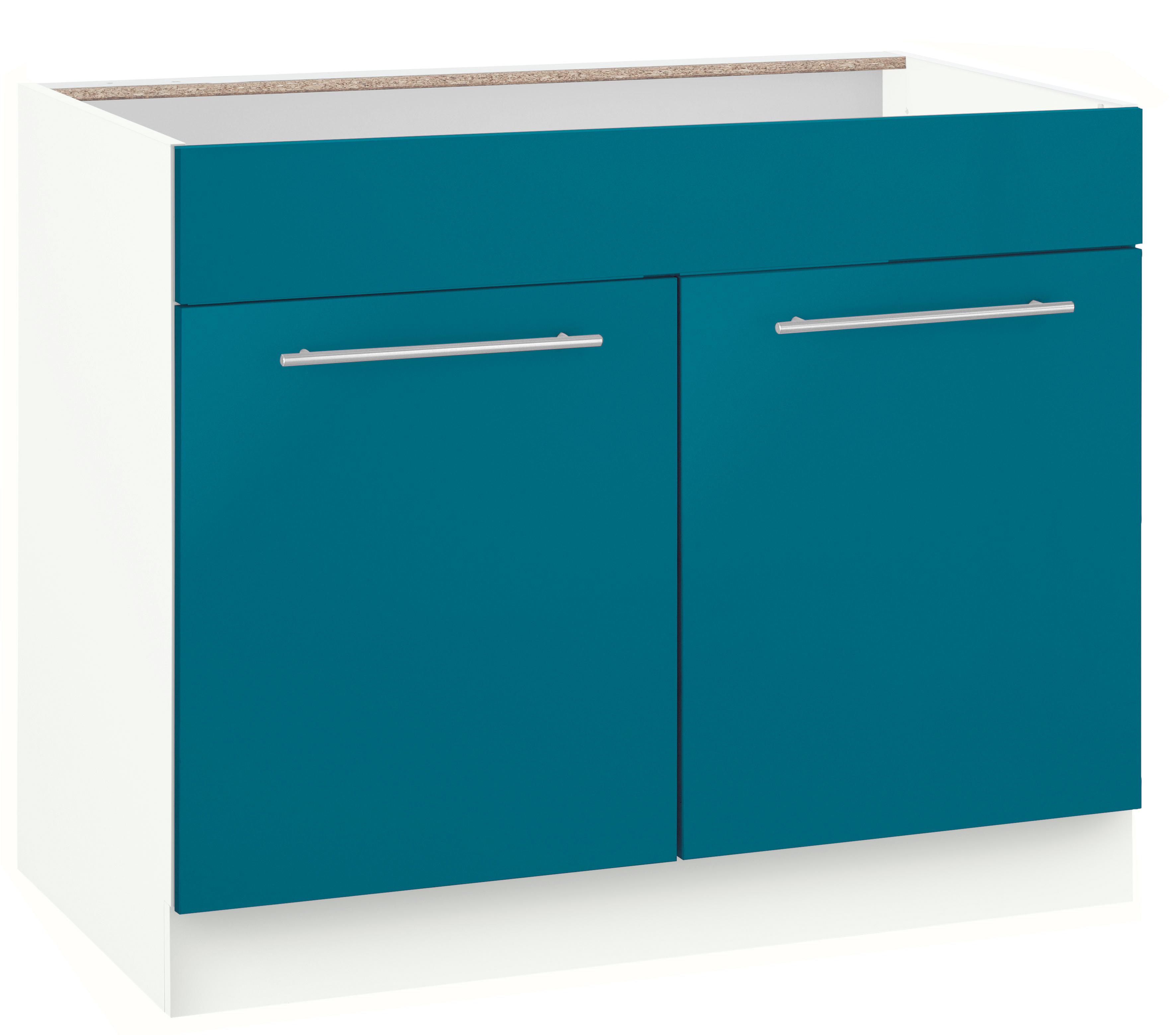 wiho Küchen Spülenschrank "Flexi2, Breite: 100 cm, Soft-Close bei der Tür" oben feste Blende