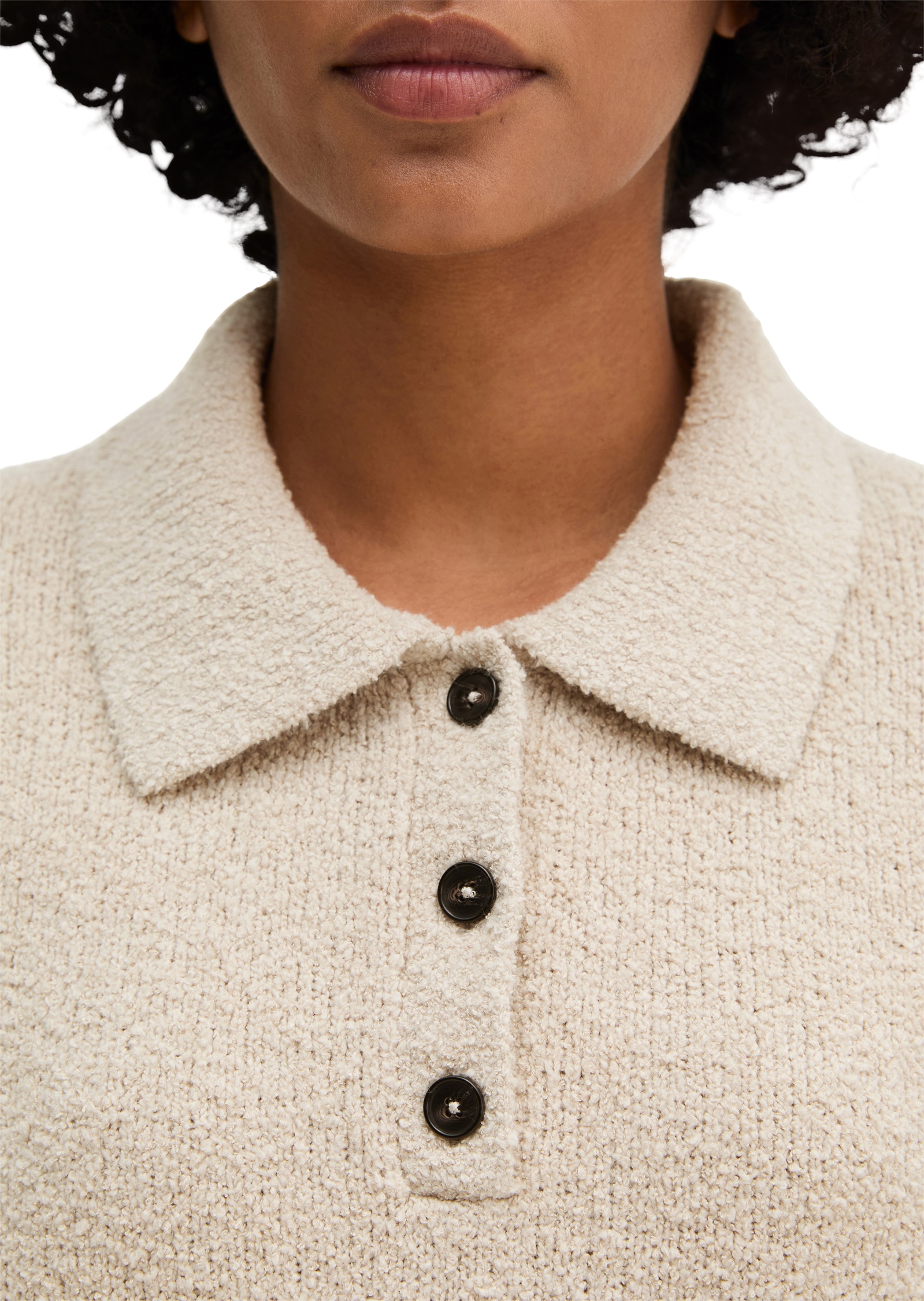 Marc O'Polo Langarm-Poloshirt »aus Bouclé-Garn«