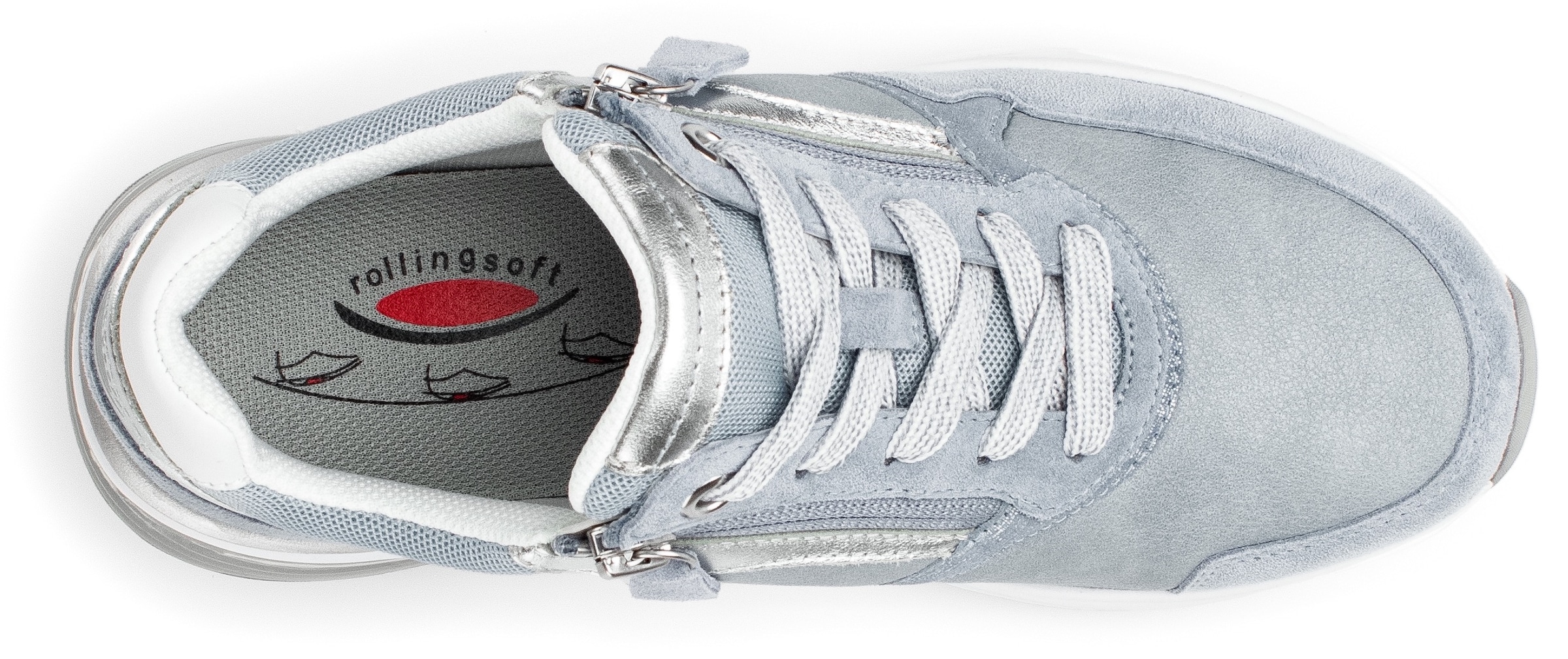 Gabor Rollingsoft Sneaker, mit gepolstertem Schaftrand, Freizeitschuh, Halbschuh, Schnürschuh