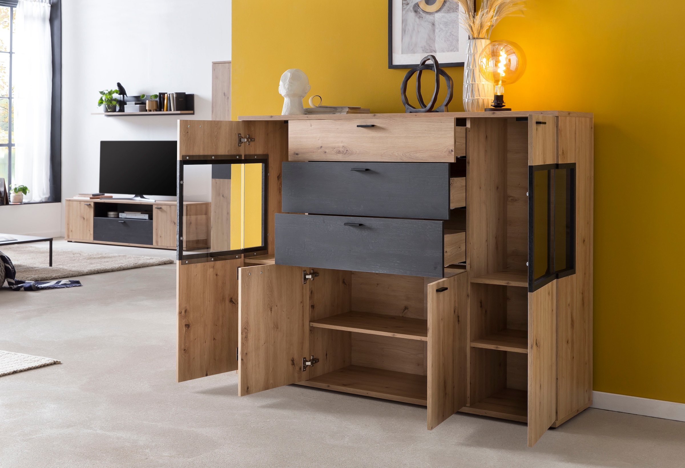 HELA Highboard »Atlanta«, Höhe 125 cm