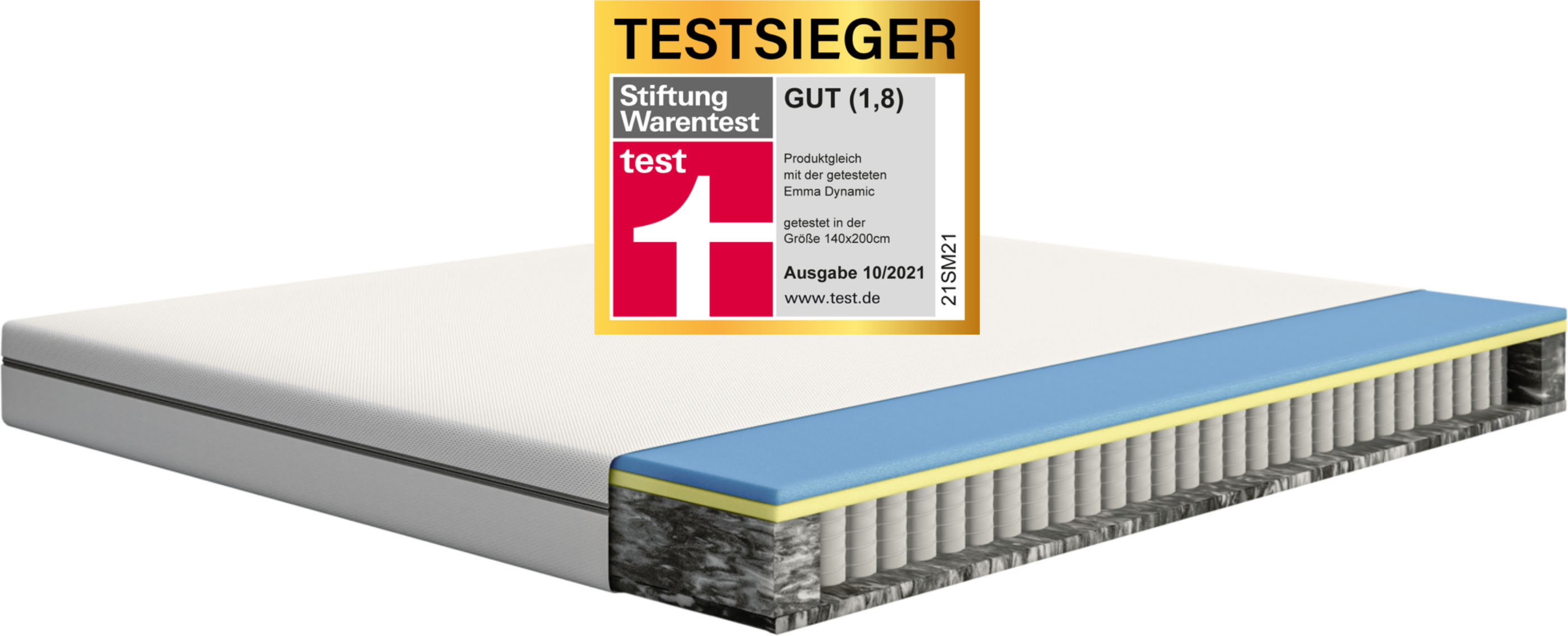 Taschenfederkernmatratze »Emma one Federkern«, 18 cm cm hoch, Raumgewicht: 40 kg/m³,...