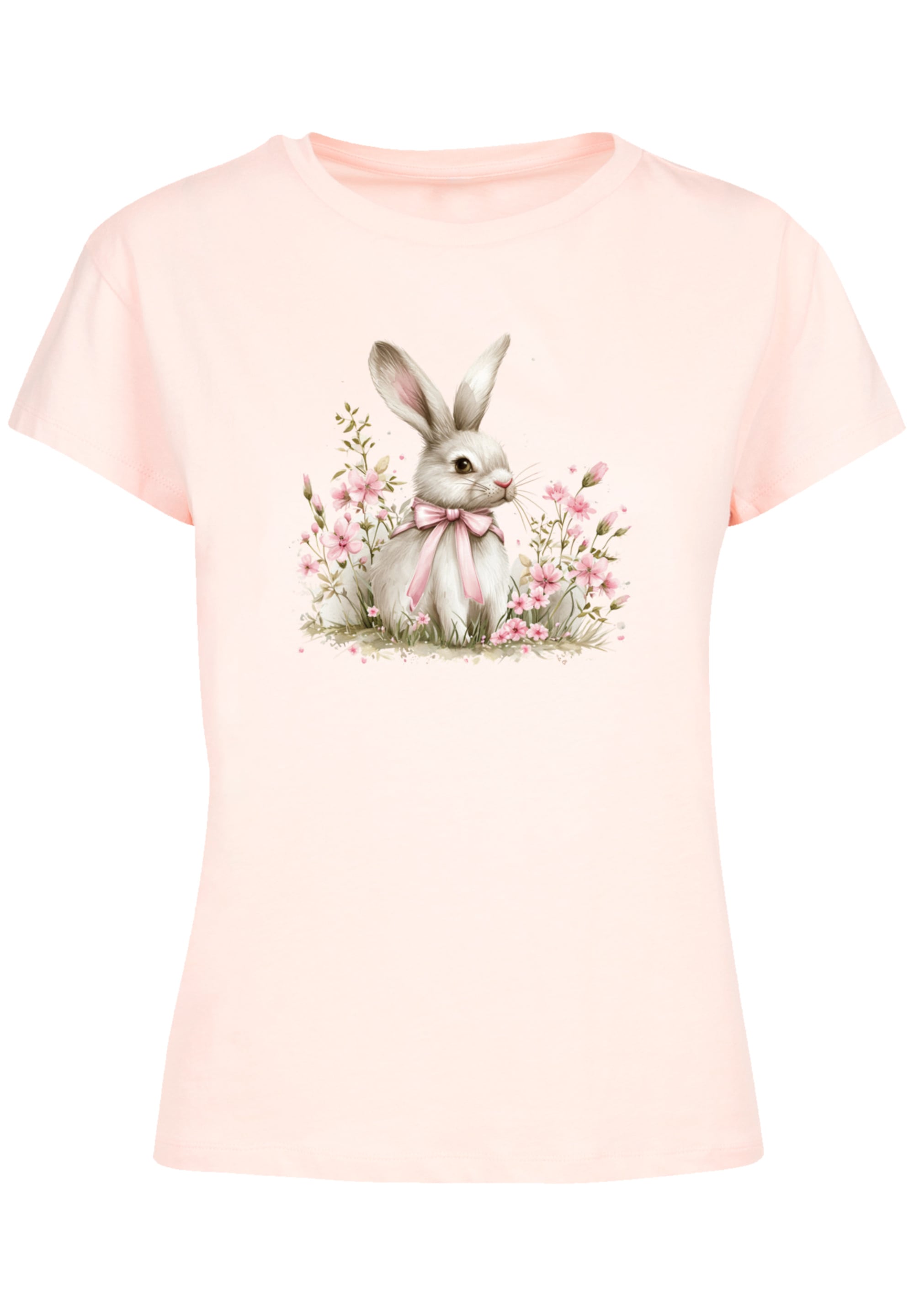 F4NT4STIC T-Shirt »Niedlicher Osterhase mit Blumen«, Premium Qualität