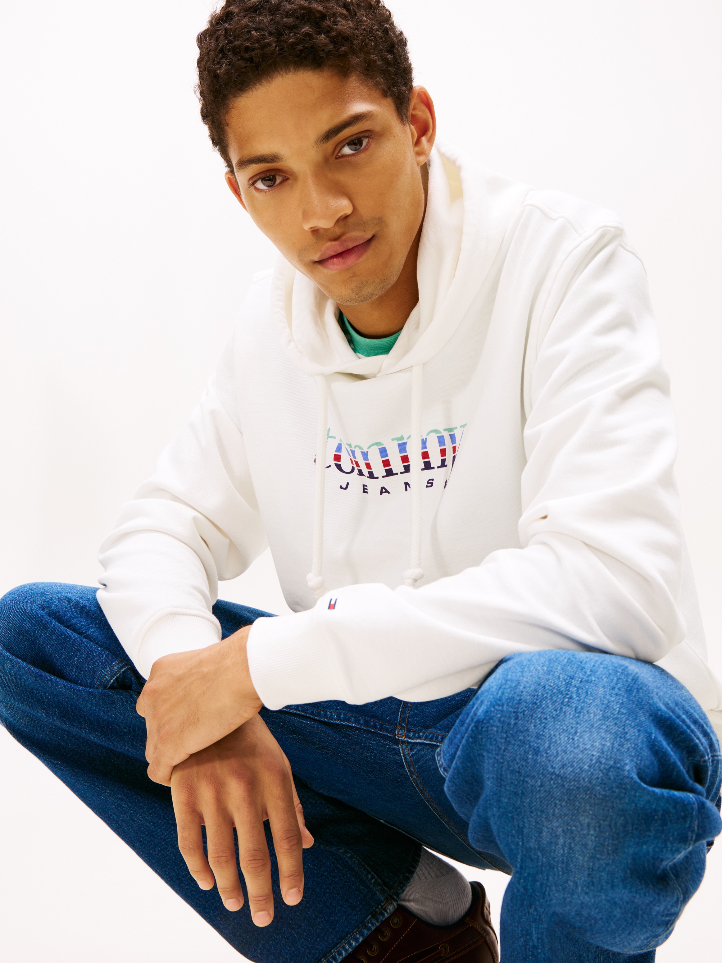 Tommy Jeans Hoodie »TJM REG ENTRY DNA PLAY«, regular fit, mehrfarbiges Logo, Sweatshirt
