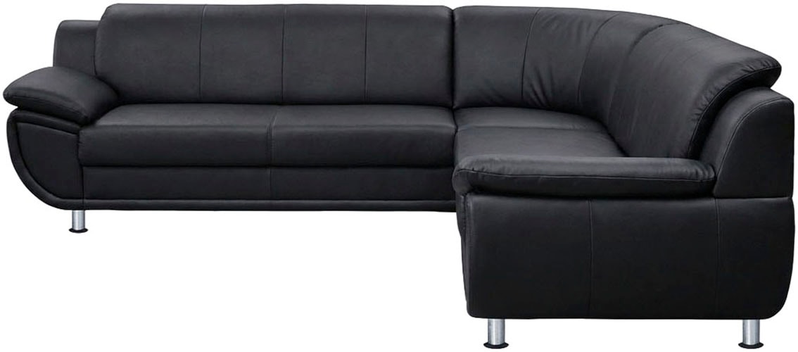 TRENDMANUFAKTUR Ecksofa "Rondo wahlweise mit Schlaffunktion, bequeme Armlehnen" L-Form, wahlw.mit Federkern, Füße chromfarben, Unser Dauertiefpreis
