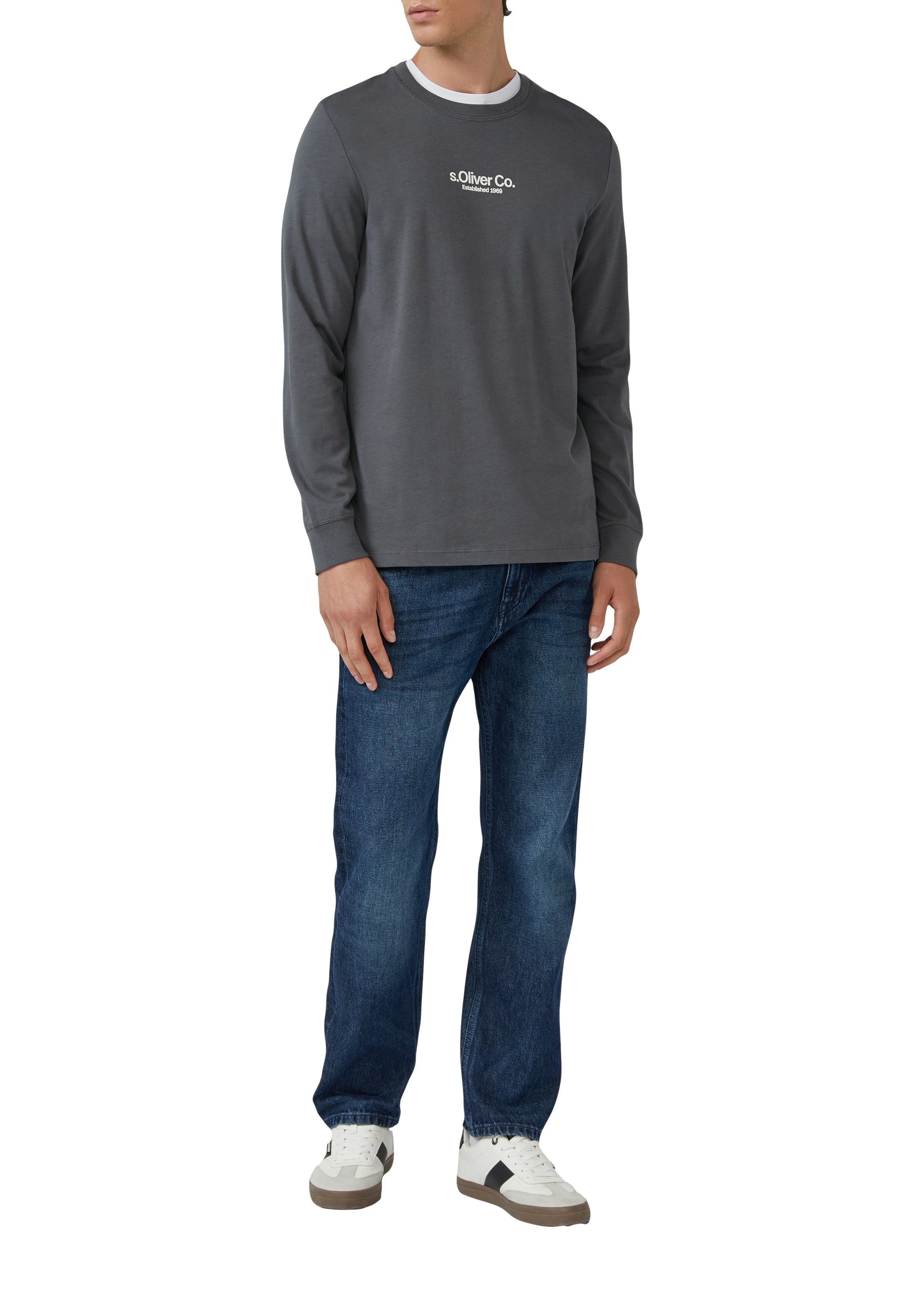 s.Oliver Langarmshirt, mit Logo Schriftzug