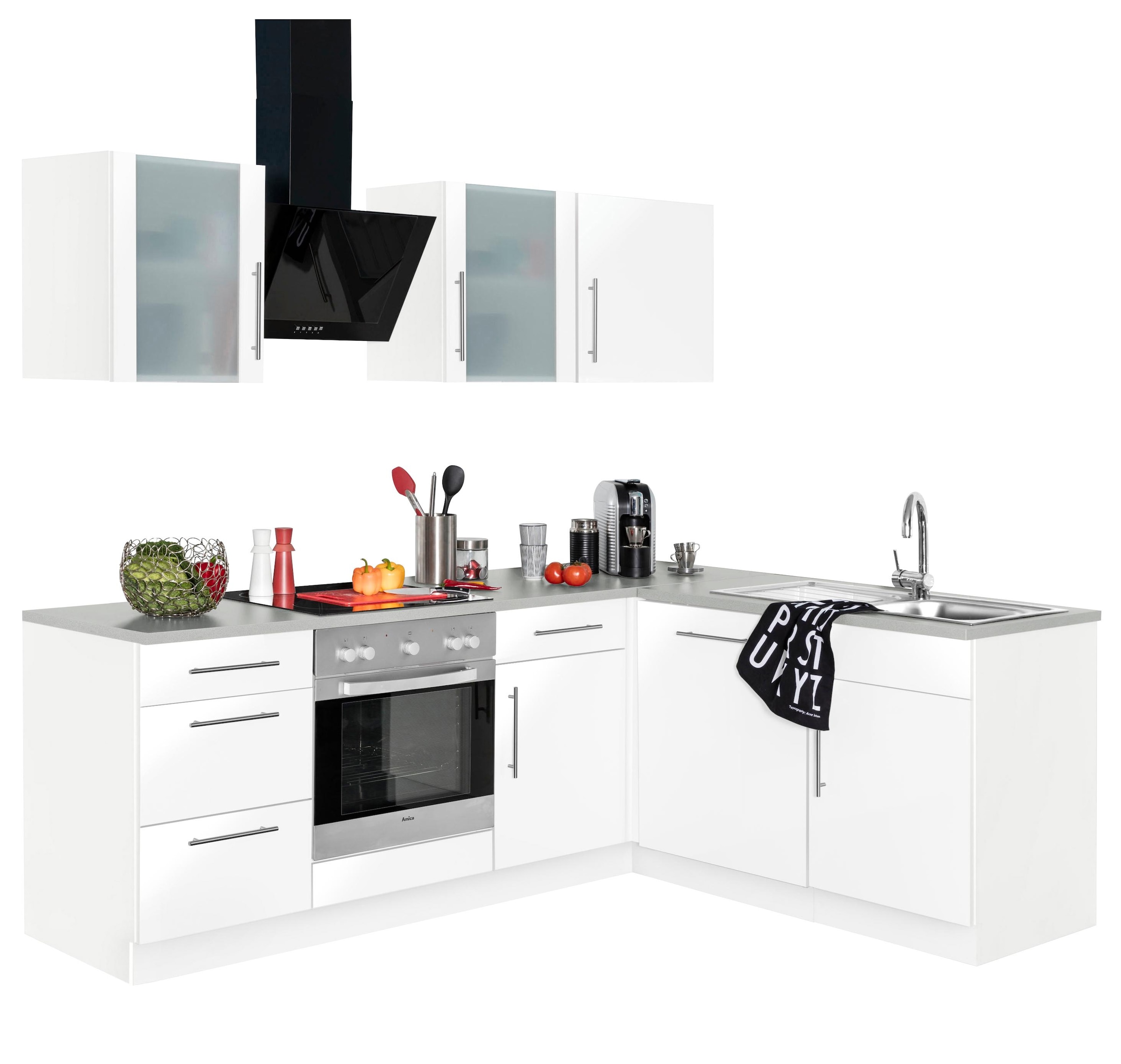 wiho Küchen Winkelküche "Cali", ohne E-Geräte, Stellbreite 220 x 170 cm