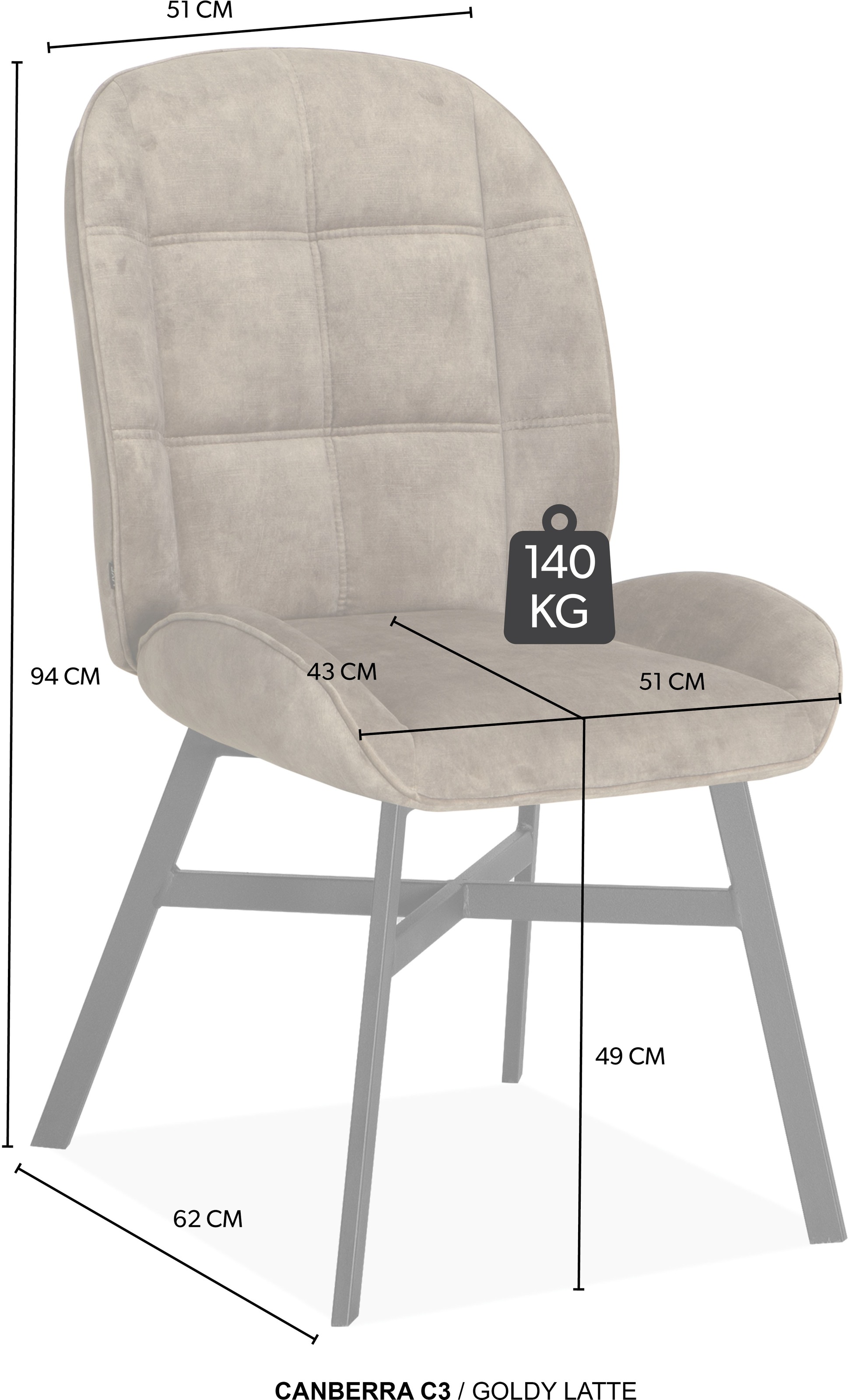 OMG Design Esszimmerstuhl »Canberra« (Set) 1 Stk.Esszimmerstuhl, pflegeleichter Samtvelour Bezug