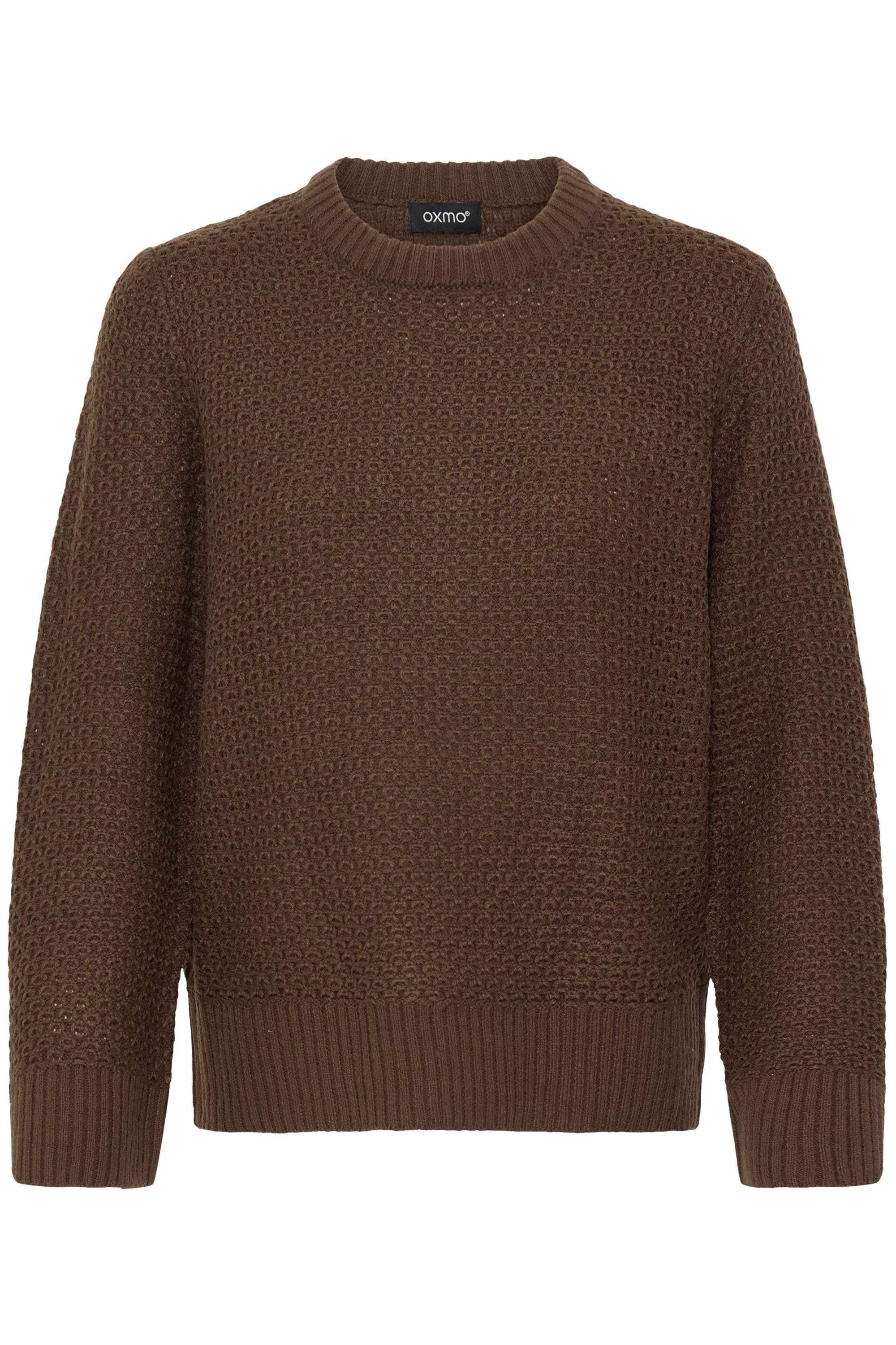 Strickfleece-Pullover OXMO "Strickpullover OXBMMNELLY JUMPER", Damen, Gr. XL, braun (coffee bean), Obermaterial: 50% Polyacryl PAN. 50% Polyacryl PAN recyc.., Pullover