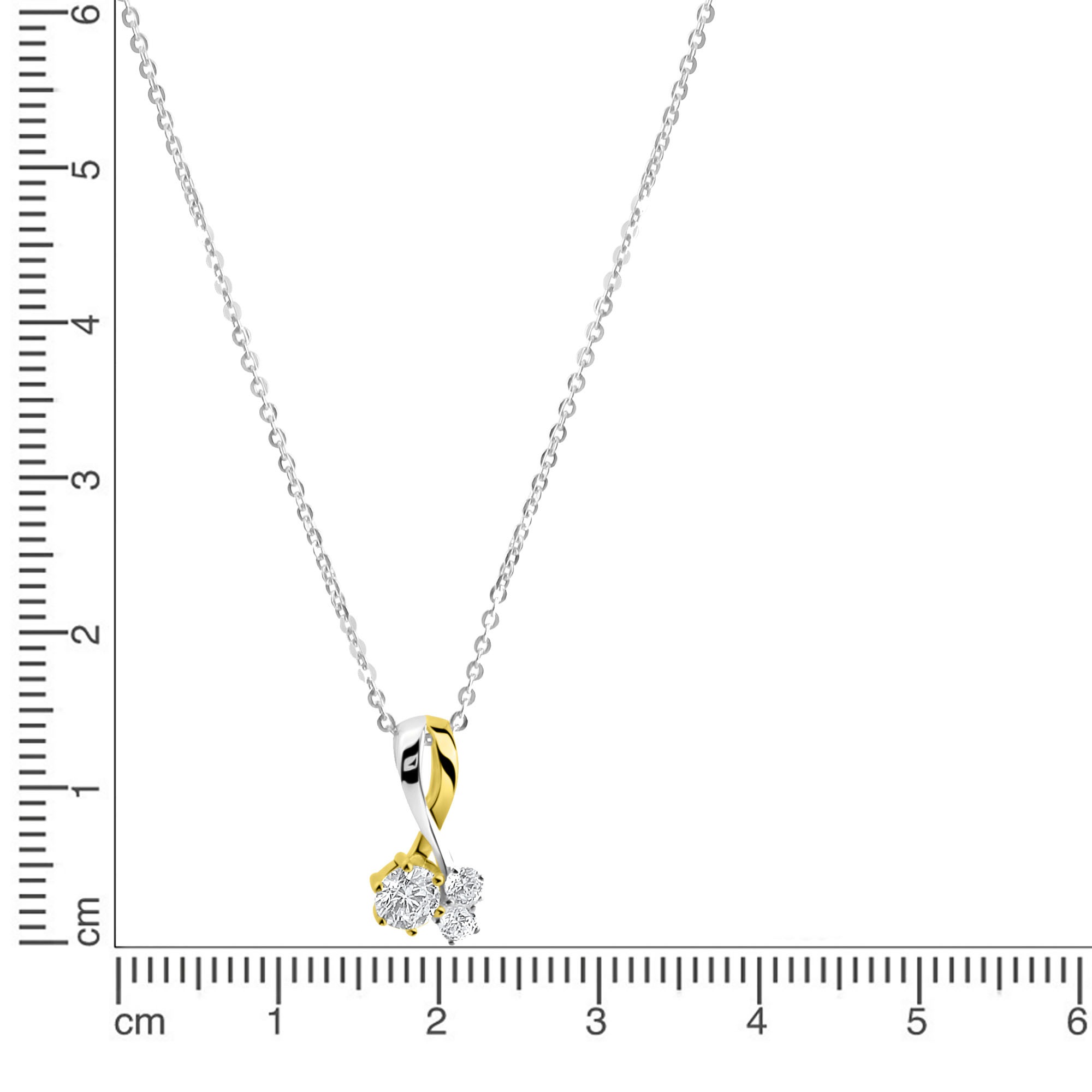Firetti Kette mit Anhänger »Schmuck Geschenk Silber 925 Halsschmuck Halskette Ankerkette«, mit Zirkonia (synth.)