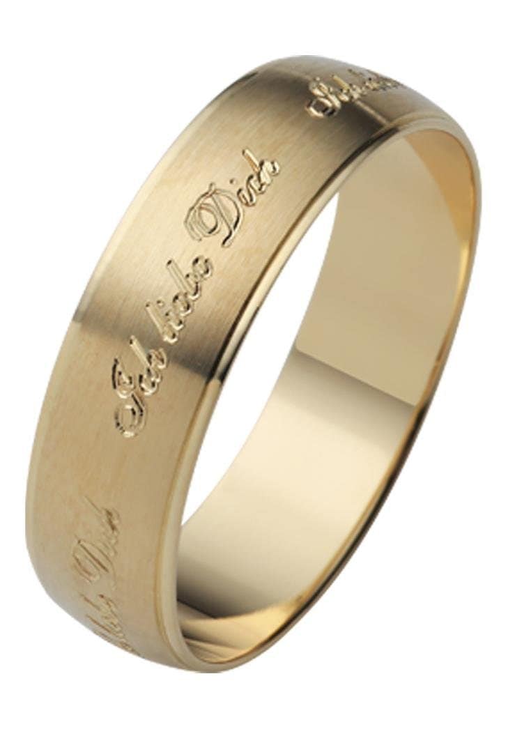 Firetti Trauring »Schmuck Geschenk Gold 375 Hochzeit Ehering Trauring "Ich liebe Dich"«, Made in Germany, wahlweise mit oder ohne Brillant
