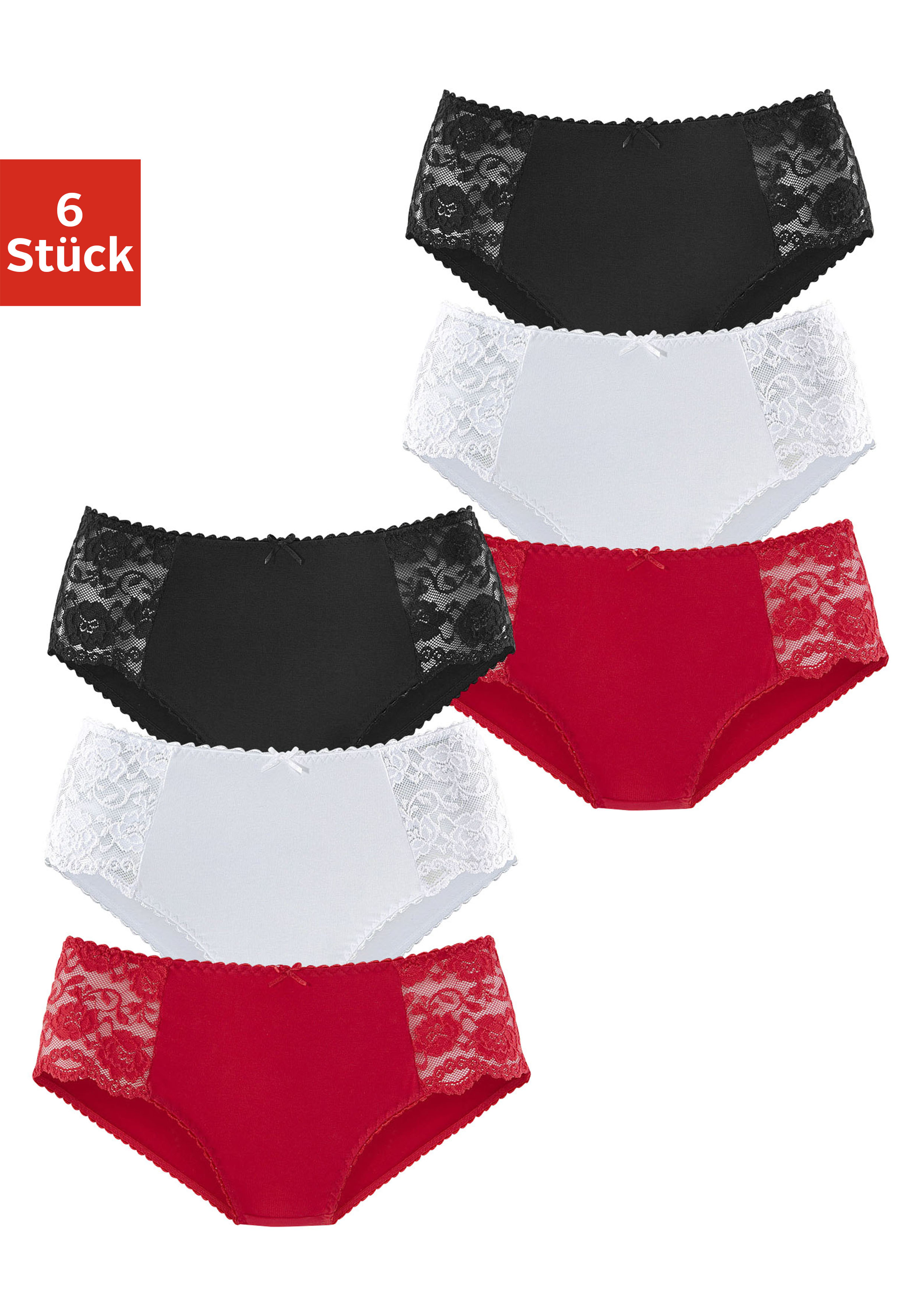 petite fleur by Lascana Hüftslip 6er-Pack, aus elastischer Baumwoll-Qualität