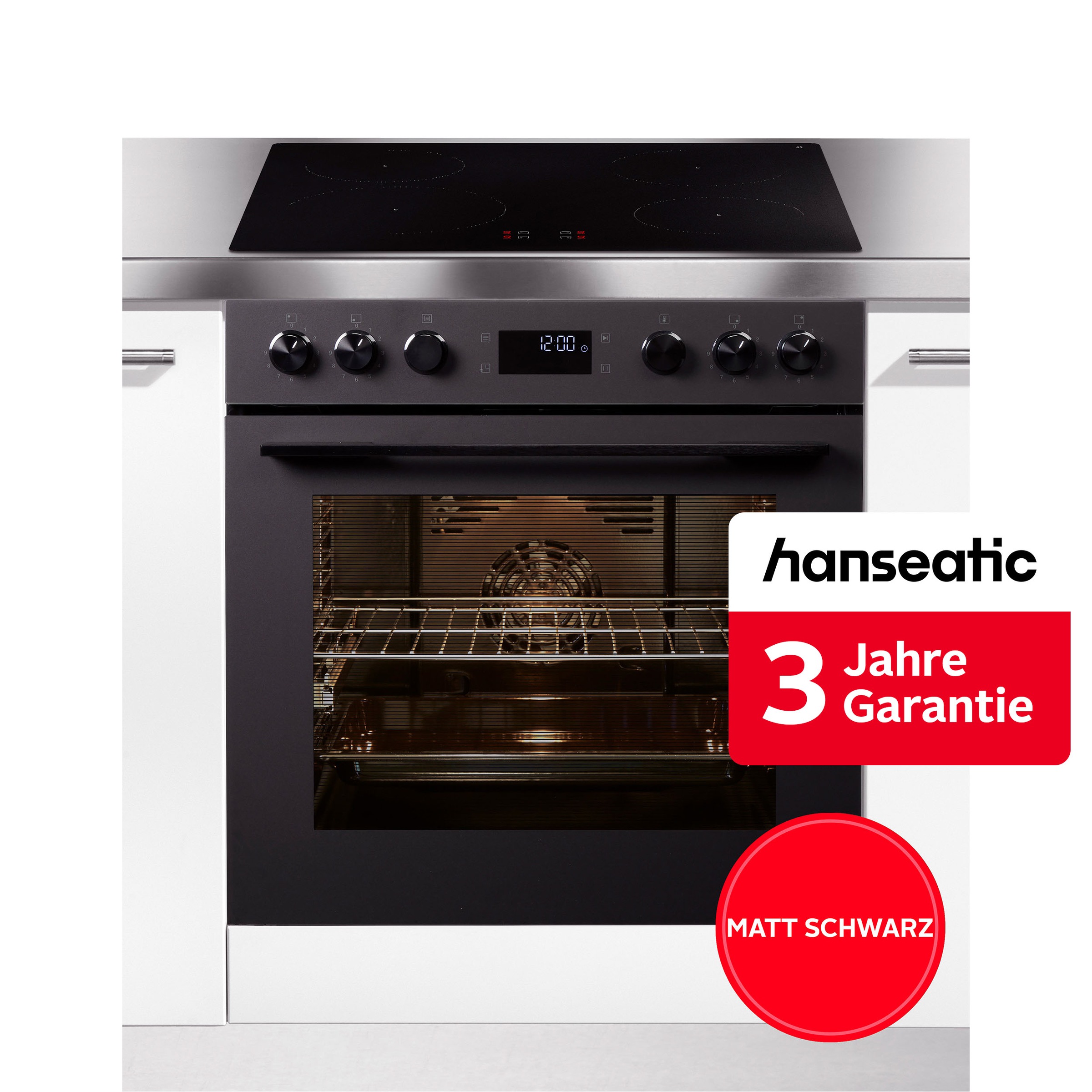 Hanseatic Induktions Herd-Set "HBCO7210A1MB+HI46074C" inkl. 3 Jahre Herstellergarantie