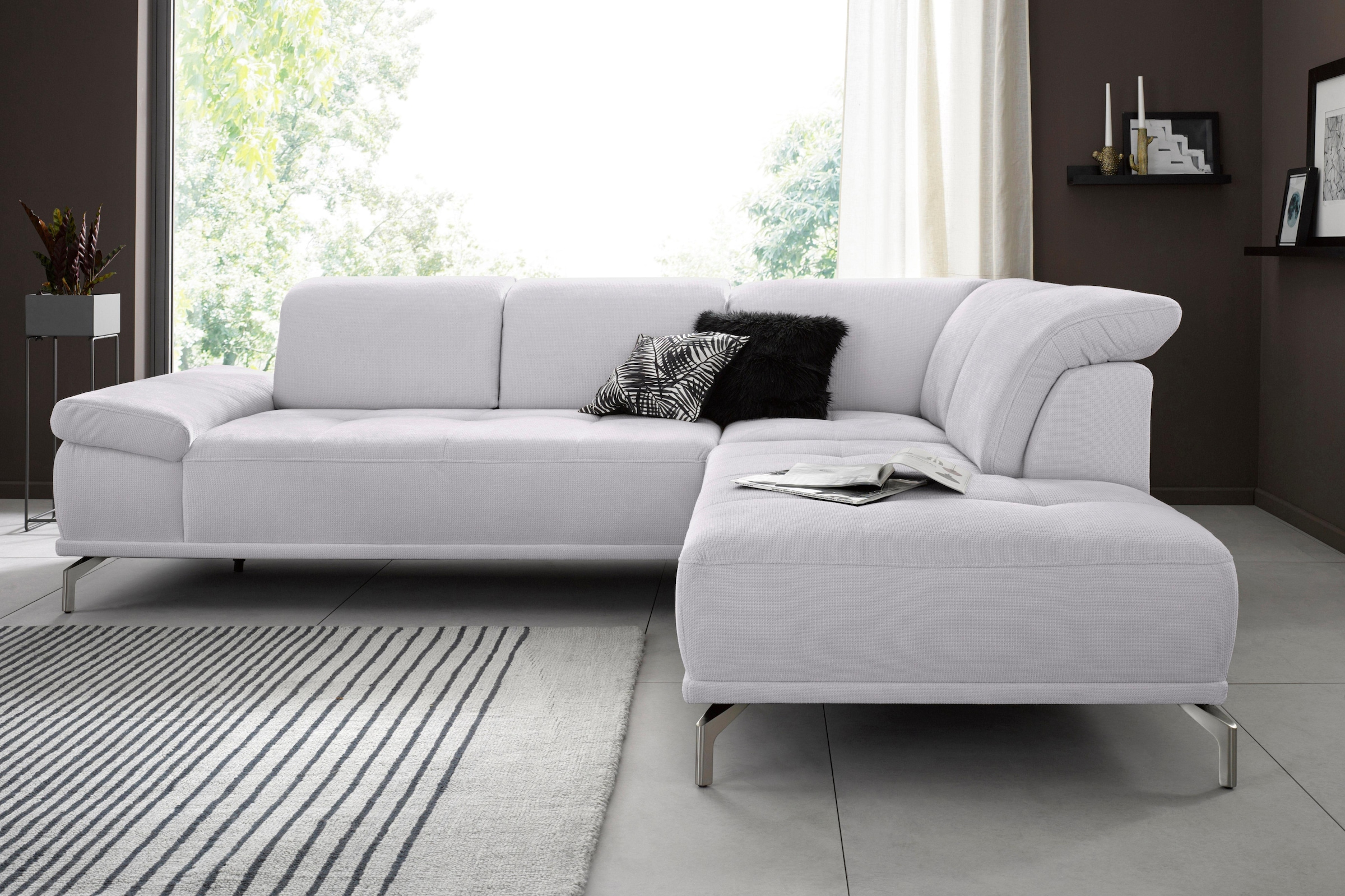 OTTO home Ecksofa "Caluna" Inkl.Sitztiefenverstellung, wahlweise mit Kopf- und Armteilverstellung