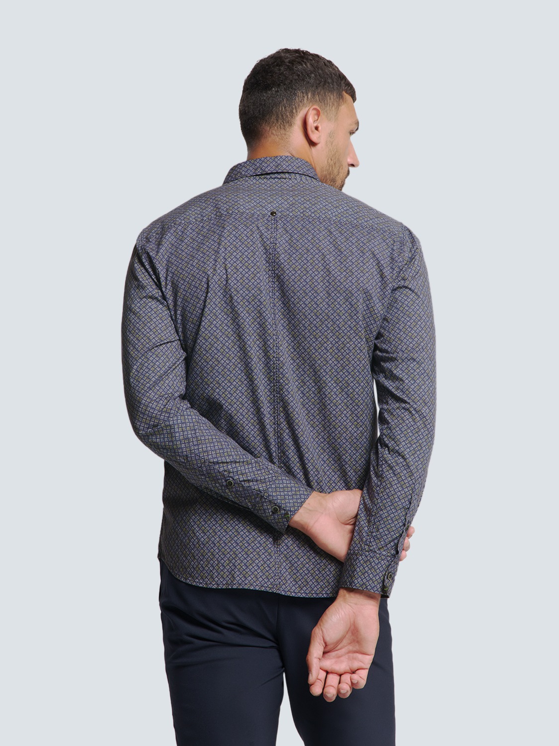 NO EXCESS Langarmhemd »No Excess Bedrucktes Stretch-Hemd«