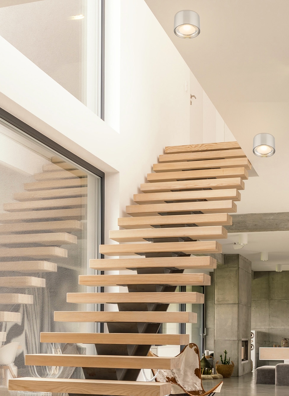 GLOBO LIGHTING LED Deckenleuchte »SERENA«, Leuchtmittel LED-Modul | LED fest integriert, Deckenlampe / Wohnbereich/ Nickel matt / rund / Aufbauleuchte