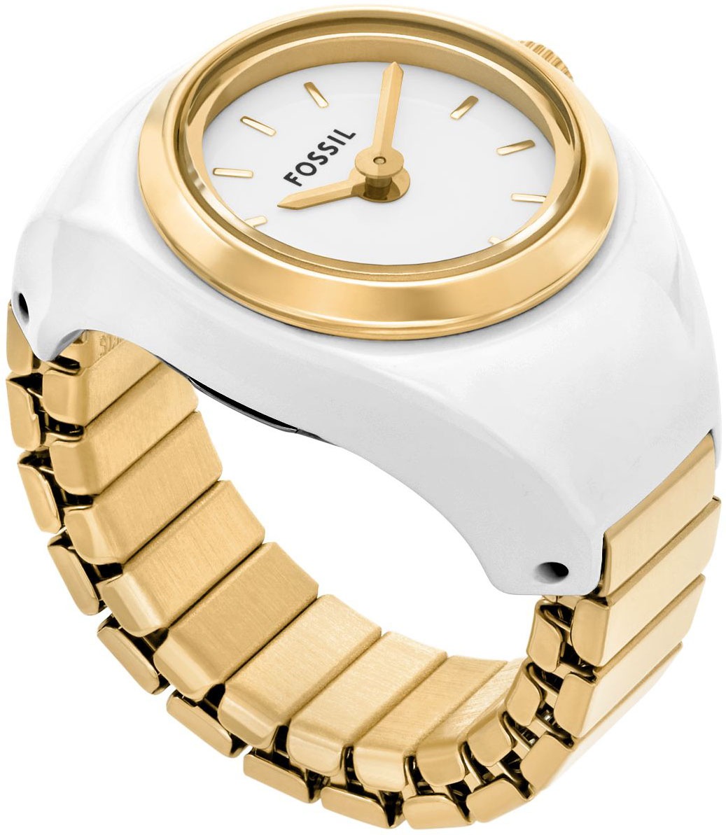 Fossil Uhrenring »WATCH RING«, Armbanduhr, Damenuhr, Edelstahlarmband, analog