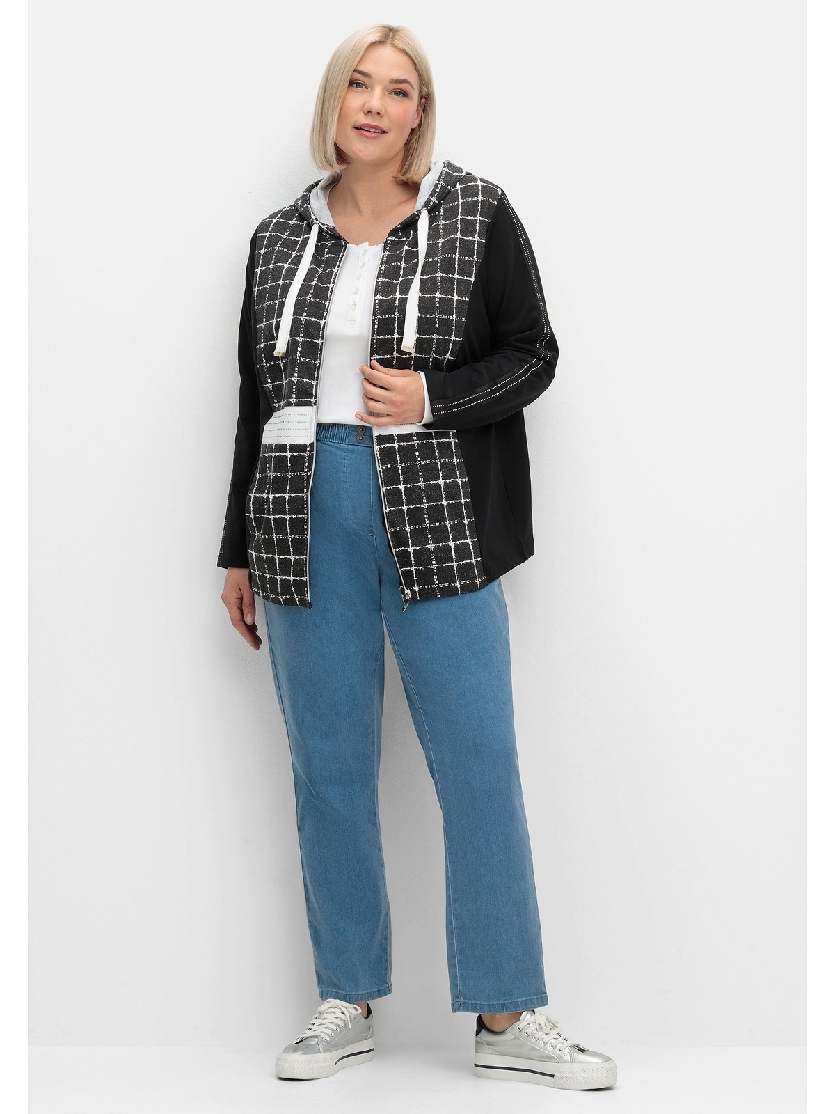 Sheego Kapuzensweatjacke »Große Größen«, im Mustermix
