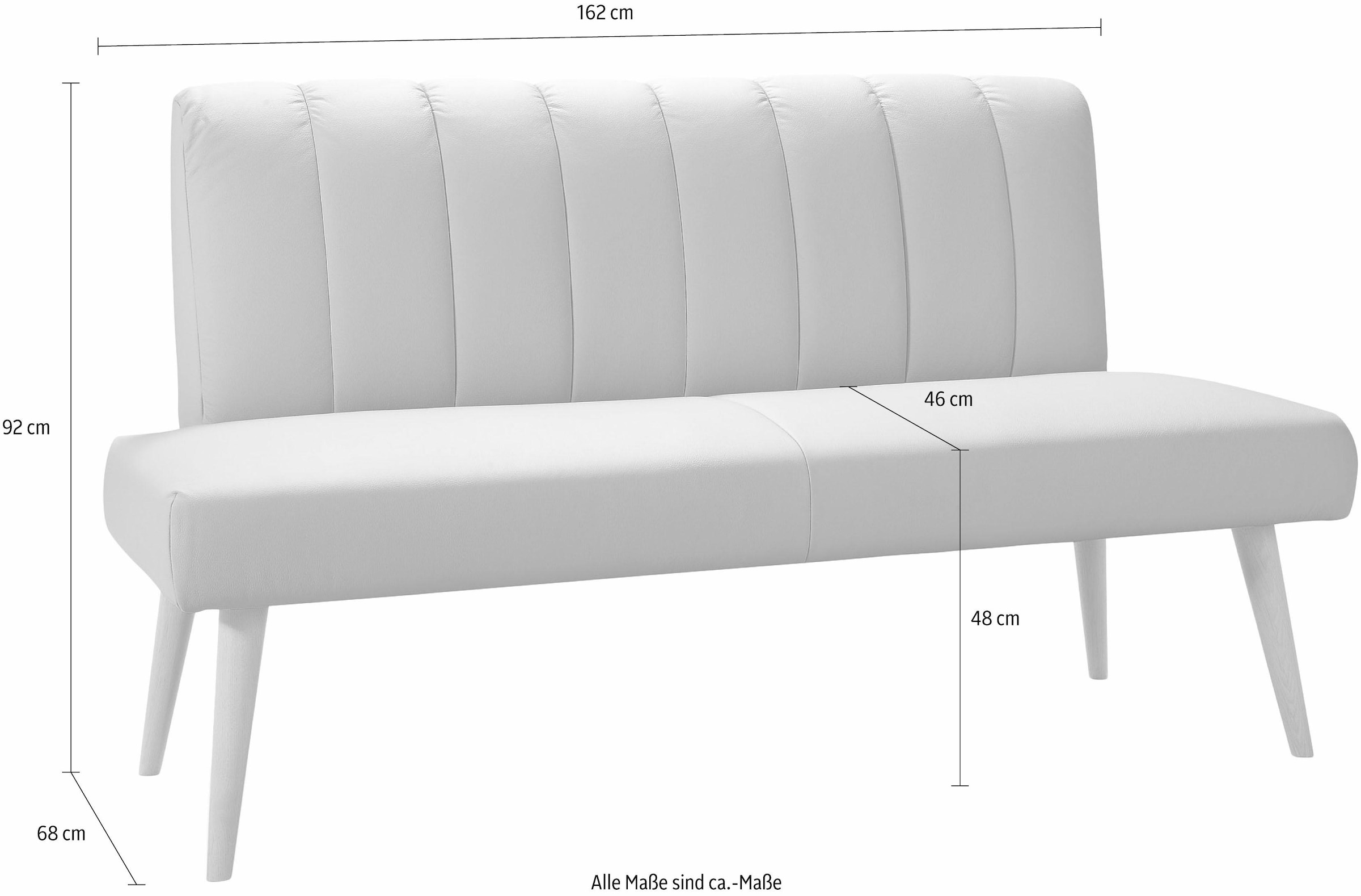 exxpo - sofa fashion Sitzbank »Costa, moderne Rückensteppung, bequem und elegant, hoher Holzfuß«, hochwertige Detailverarbeitung, Frei im Raum stellbar