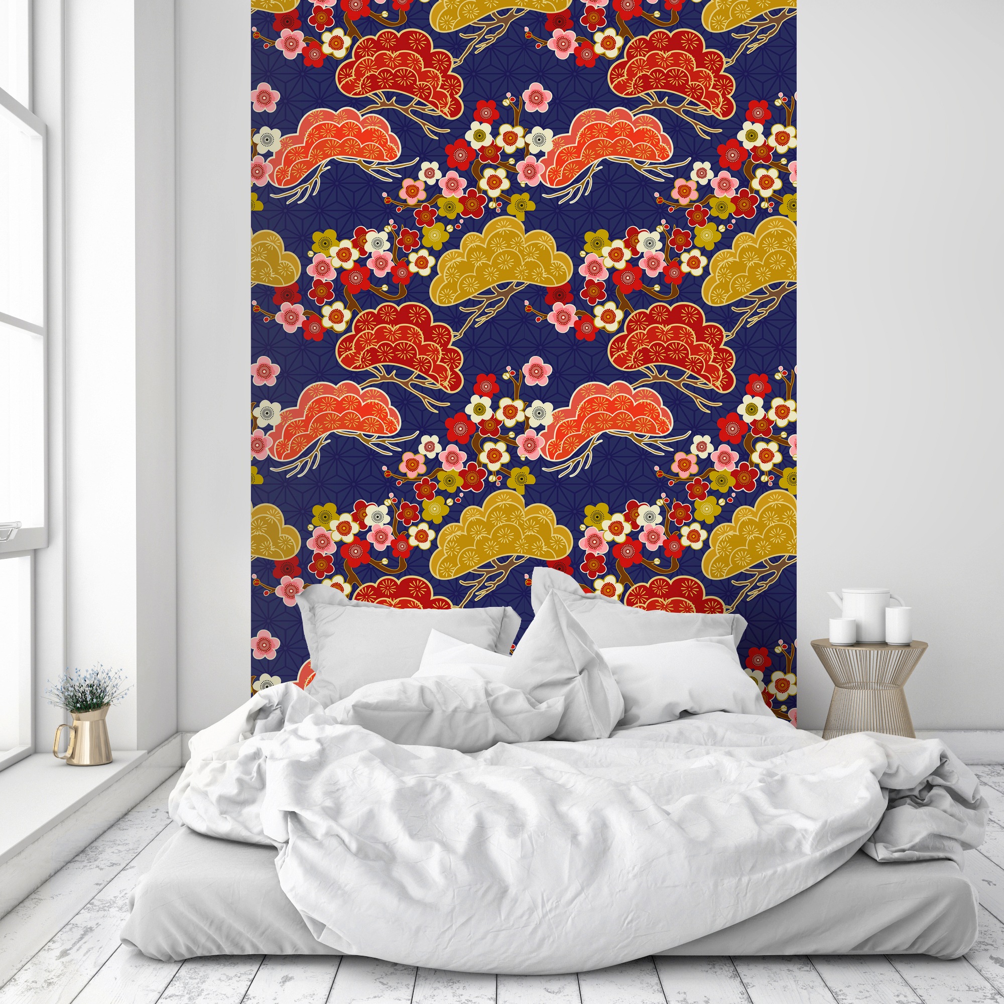 queence Vinyltapete »Heidi« Motiv | bedruckt | botanisch | floral | gemustert | natürlich glatt 90x250cm, selbstklebend, kinderleichte Anbringung, , Sticker