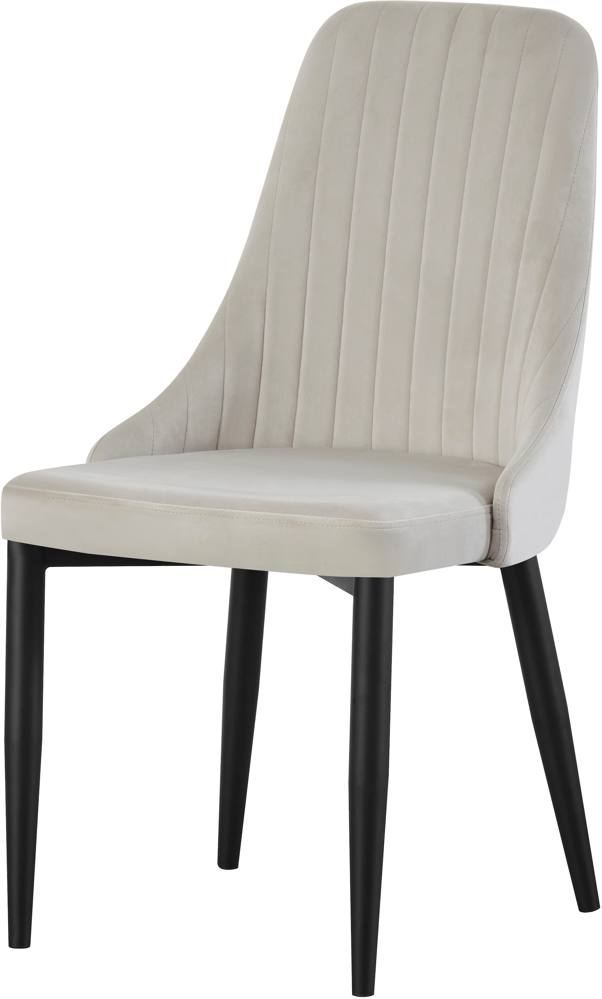 Home affaire Esszimmerstuhl »GARNBY, 2er Set, mit Metallgestell in matt schwarz« (Set) 2 Stk.in verschiedenen Farben, Belsatbarkeit pro Stuhl 120 kg, Velour Stoff