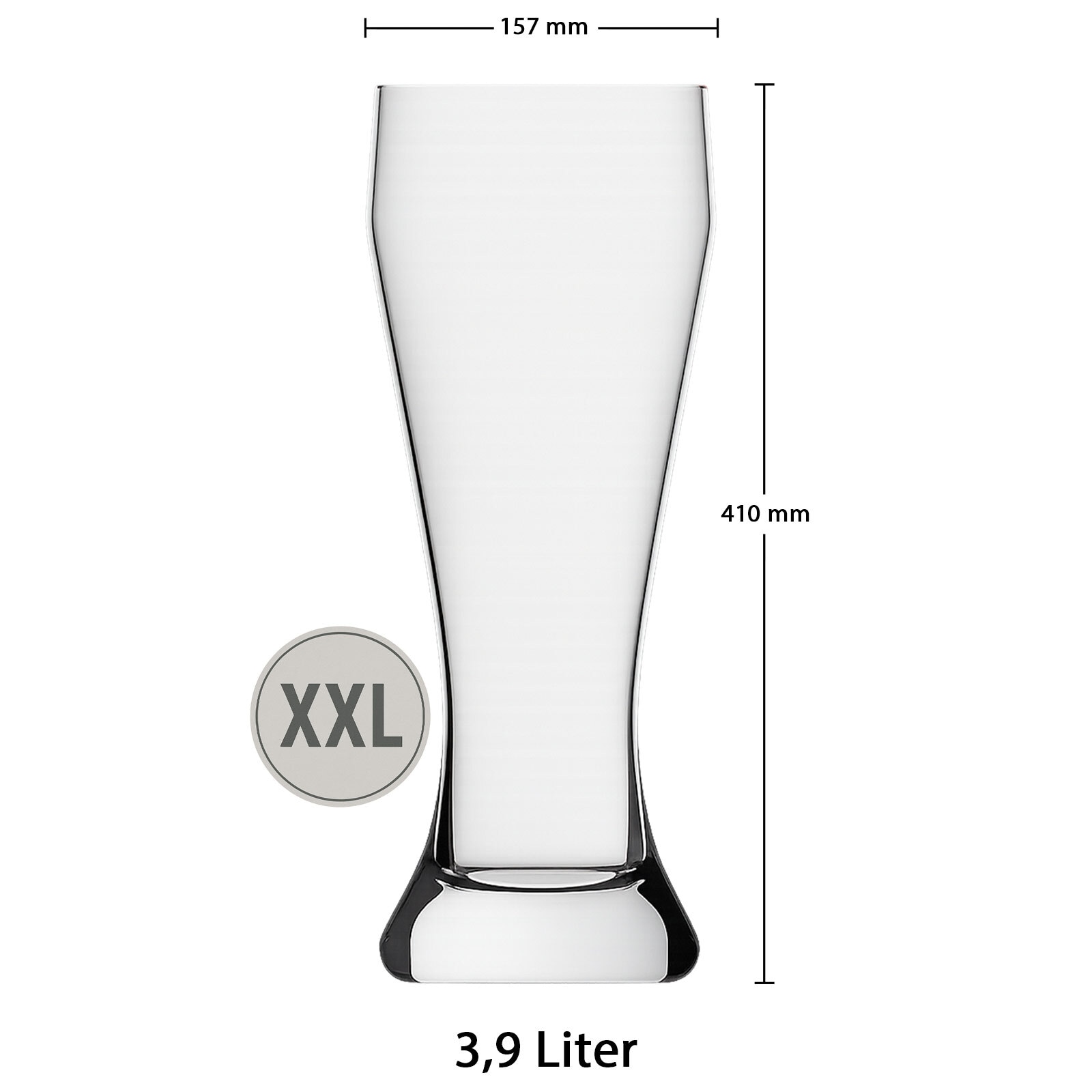 rastal Bierglas »Riesen-Weizenbierglas Ranft 3,9 Liter transparent« Handwäsche wird empfohlen