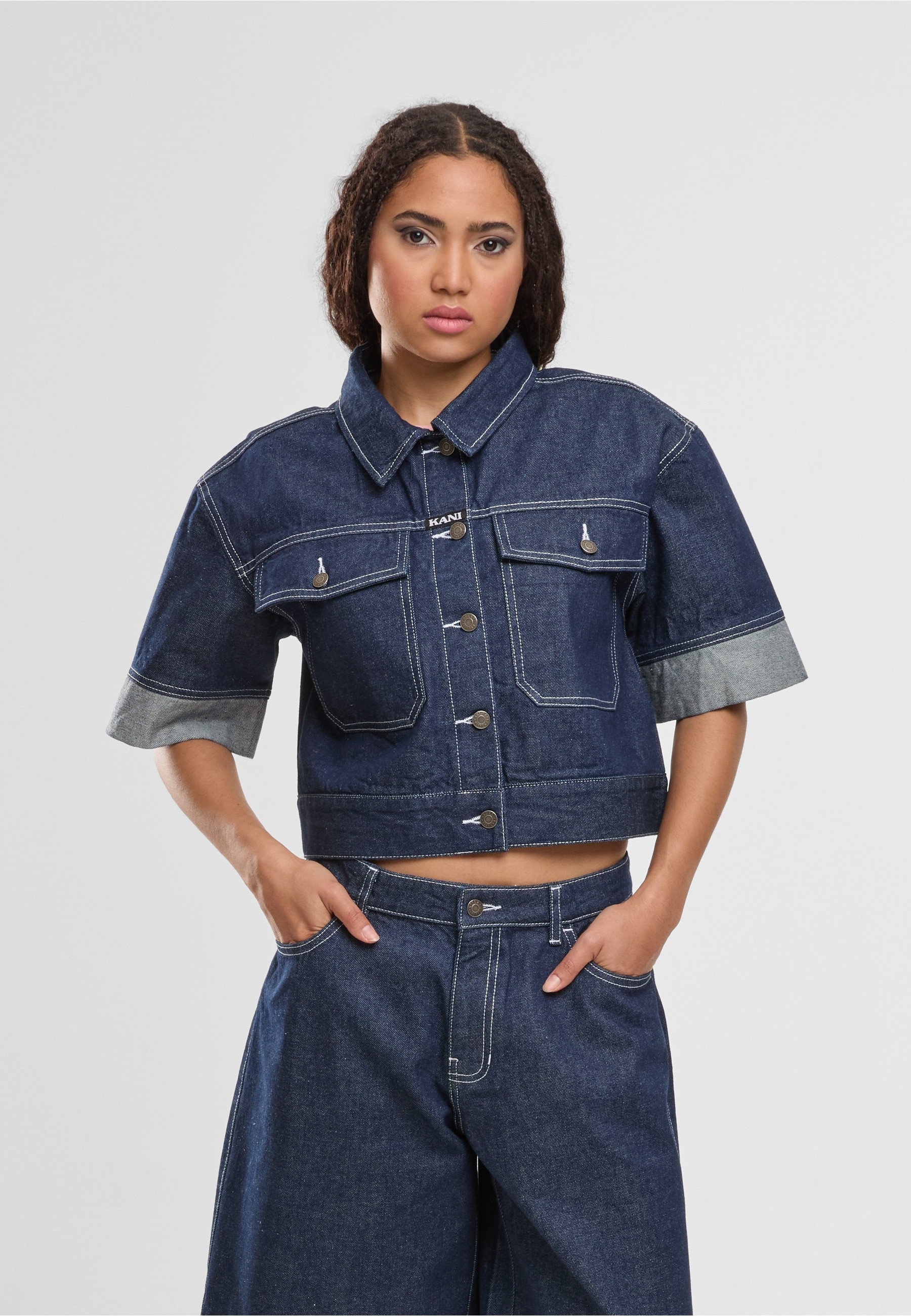 Karl Kani Jeansjacke »Karl Kani Retro Denim Shirt« 1 Stk. tlg. ohne Kapuze