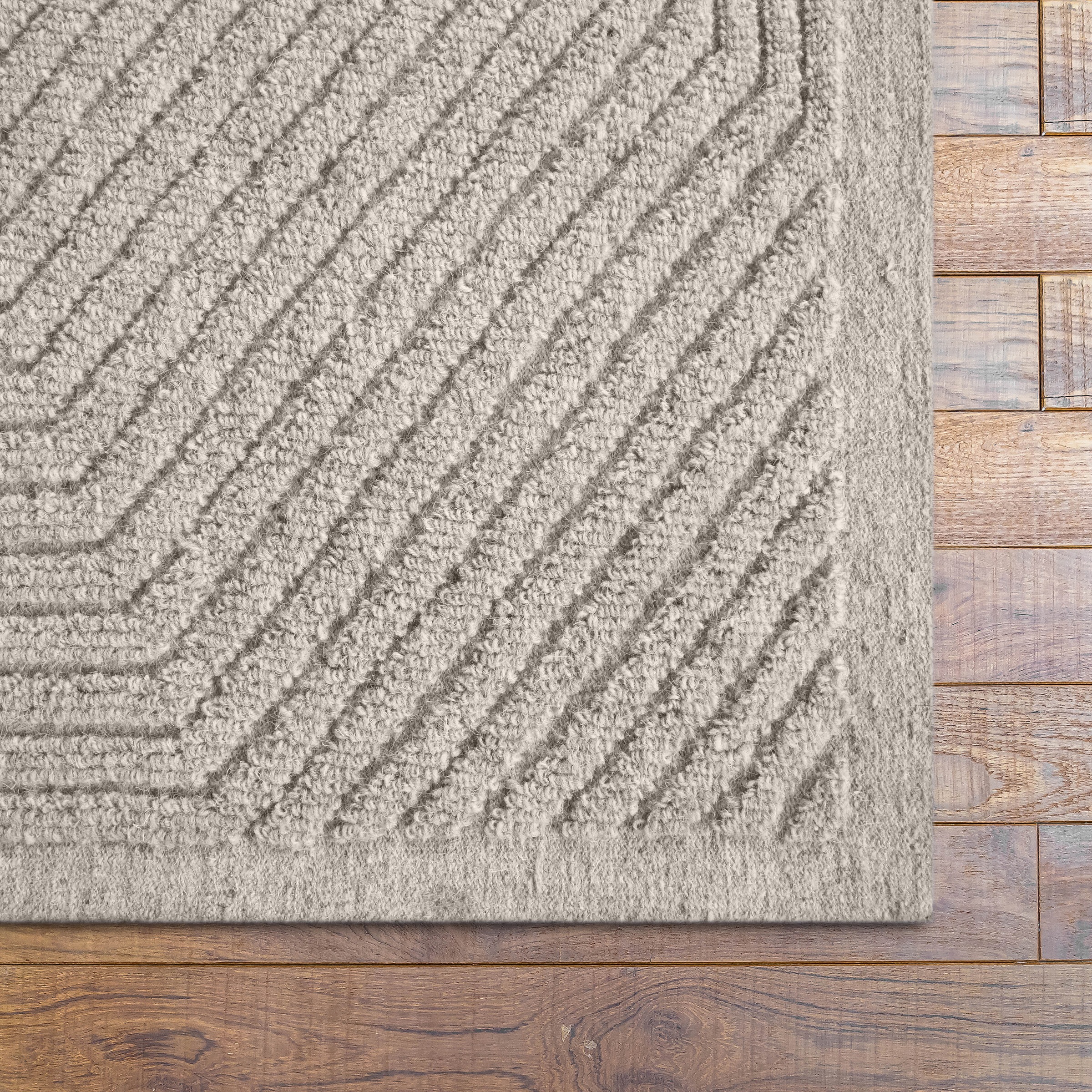 my home Wollteppich »Sola«, rechteckig, 12 mm Höhe, Hoch-Tief-Struktur, Handgearbeitet,Wohnzimmer, Schlafzimmer, Esszimmer